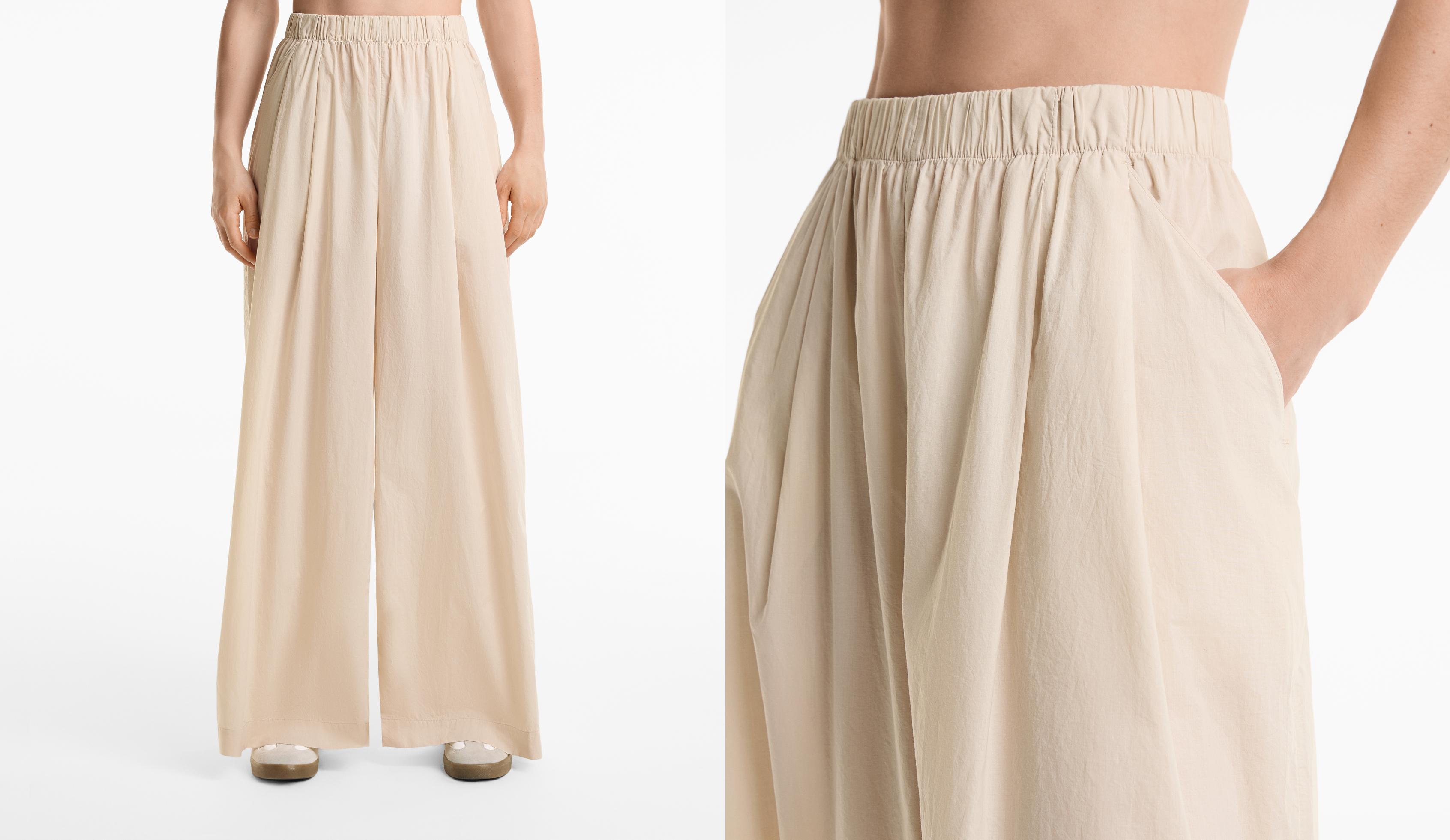 Pantalon large en popeline 100 % coton