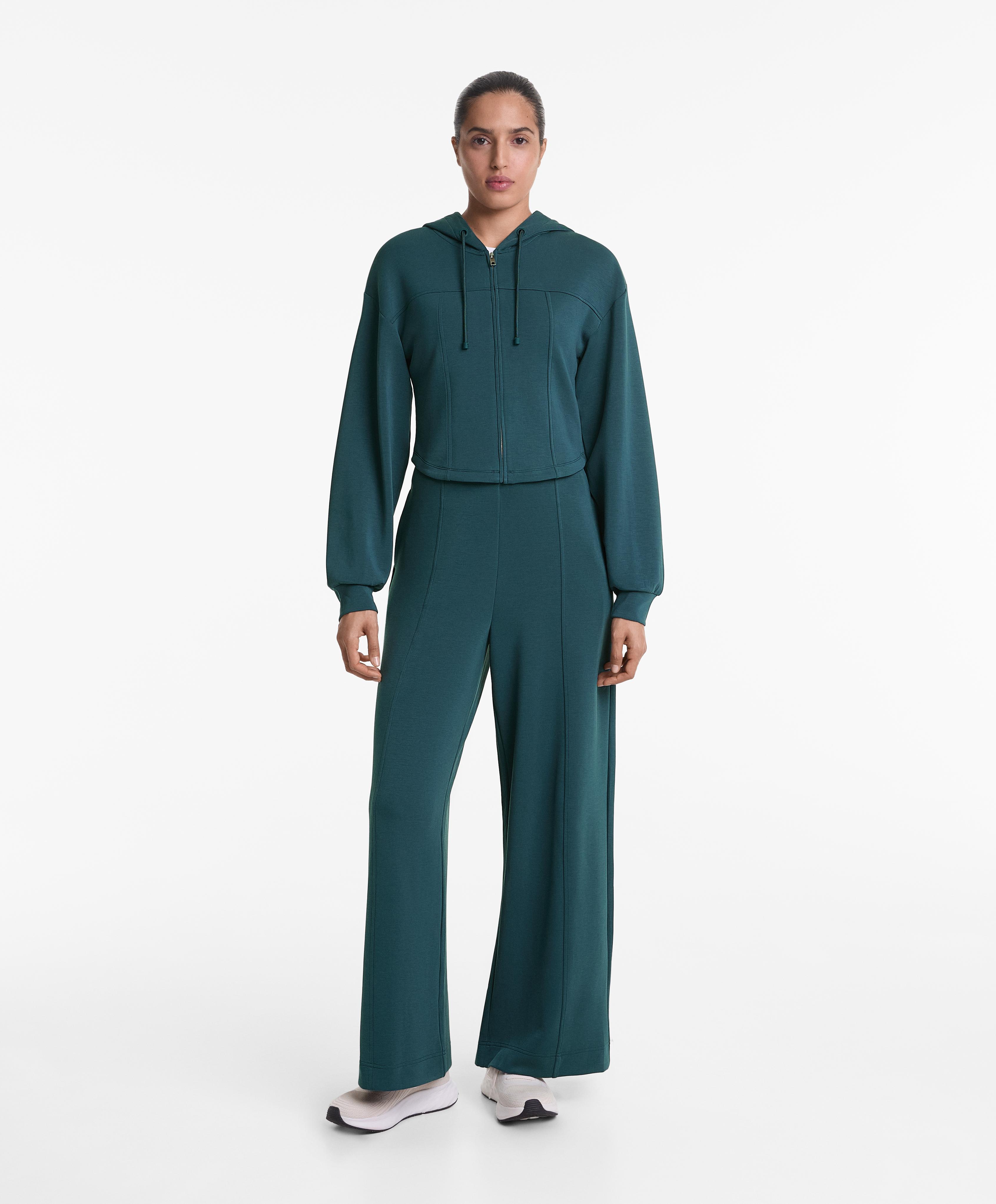 Green Long Straight leg Tracksuit With Modal OYSHO Sale green-long-straight-leg-tracksuit-with-modal-oysho-sale