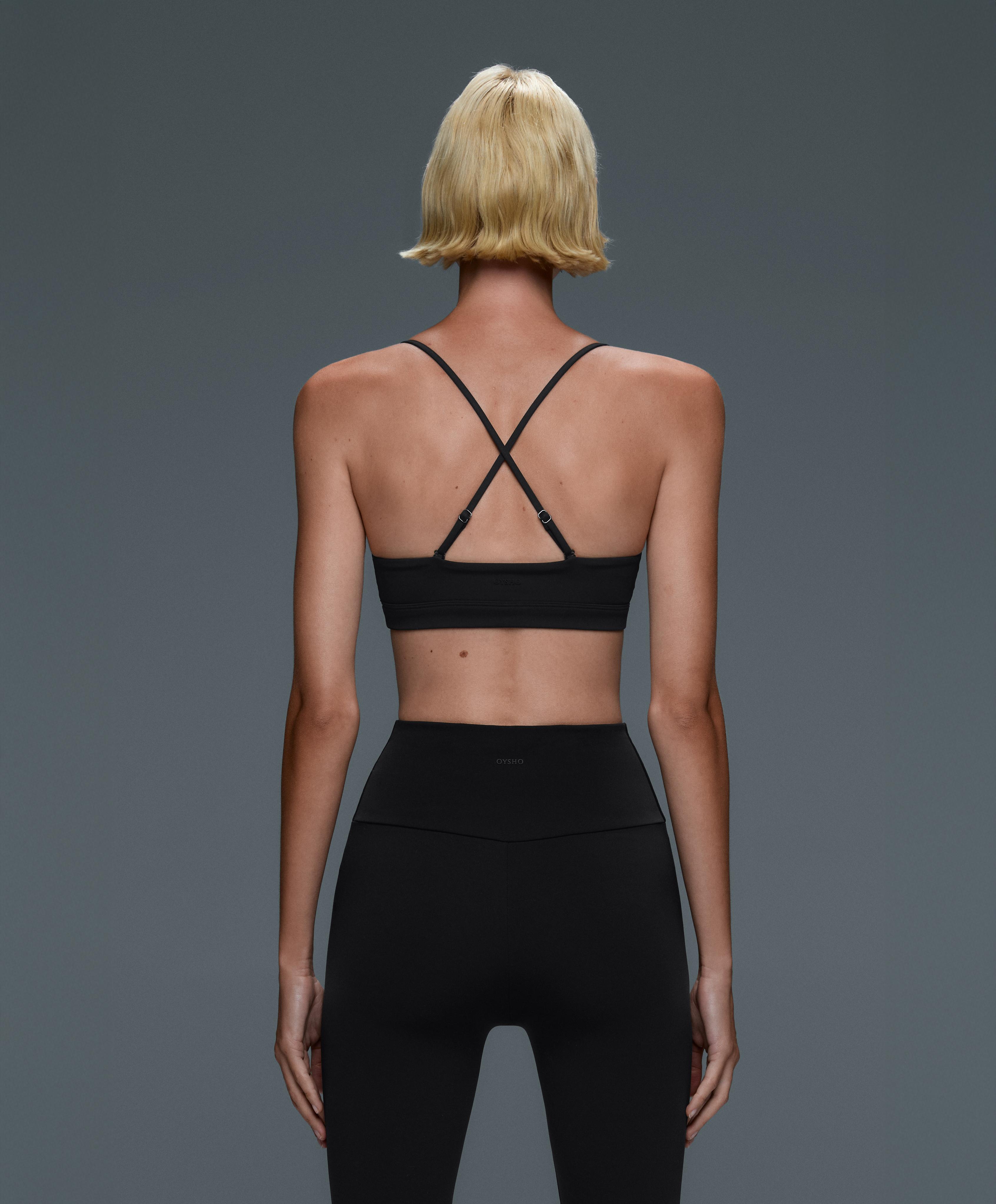 Low-support strap Comfortlux sports bra — BLACK