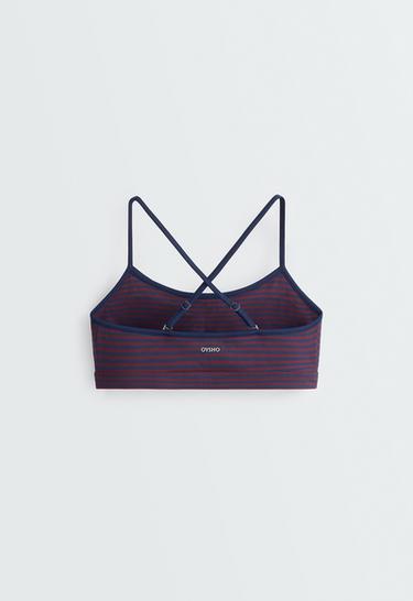 Low-support striped Comfortlux sports bra — STRAWBERRY 8