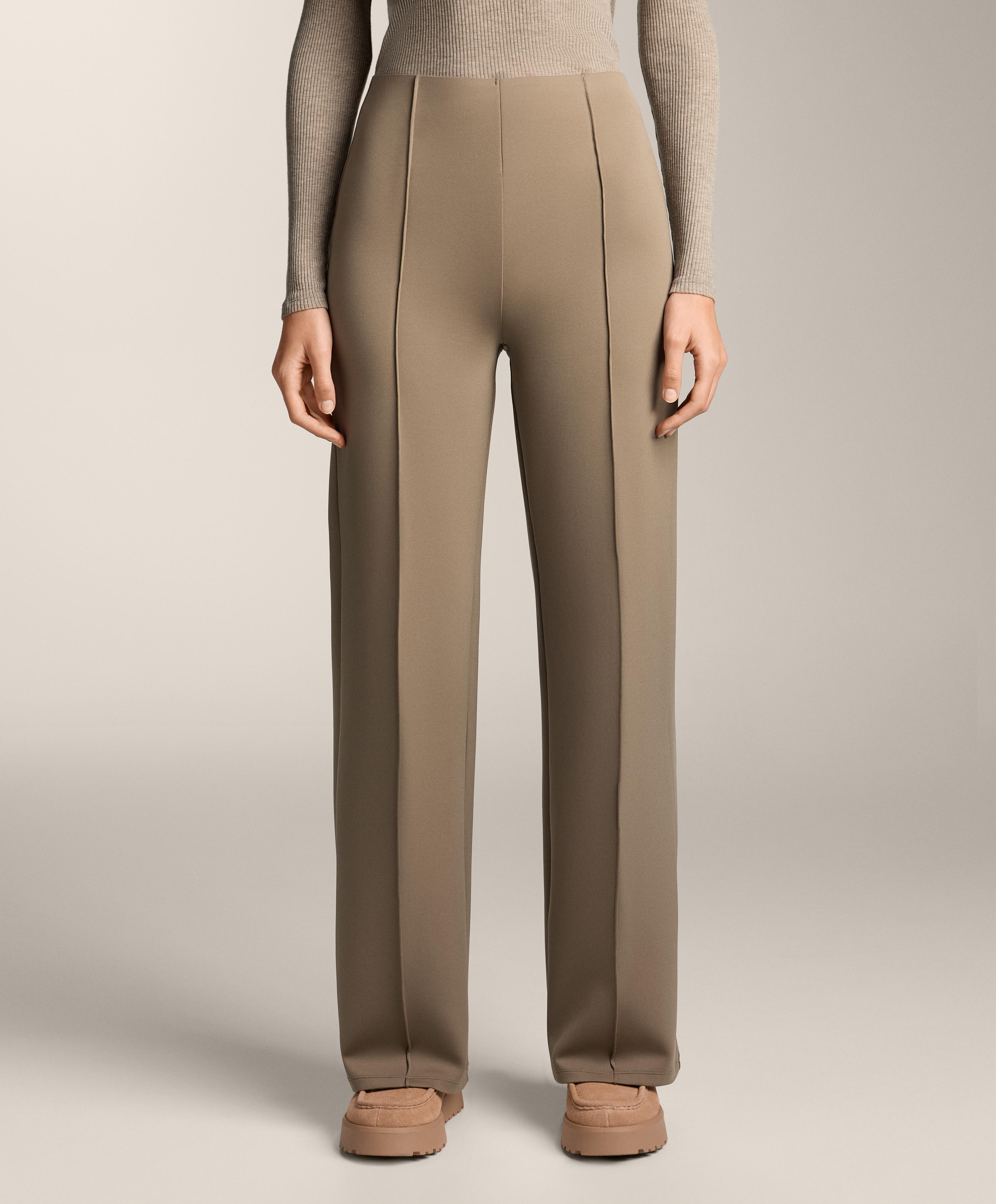 Pantalon droit avec nervure effet néoprène