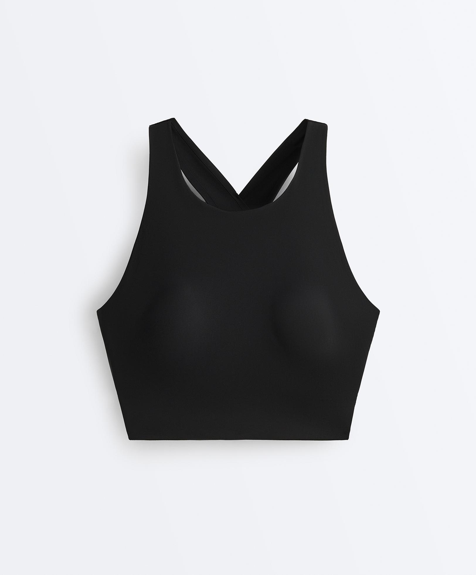 Light Touch crossover back tank top — BLACK