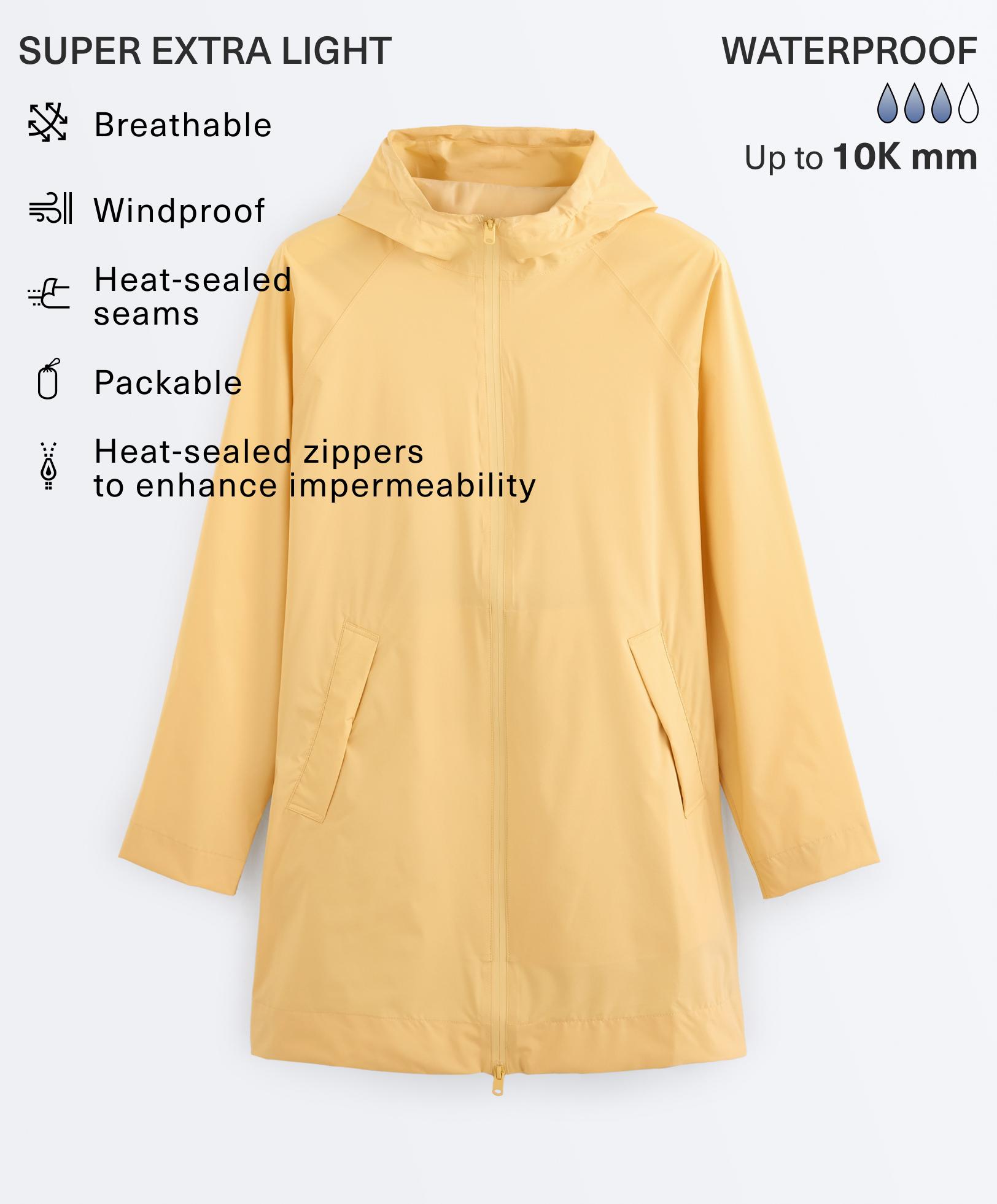 Packable super extra lightweight 10k waterproof jacket — MID-YELLOW