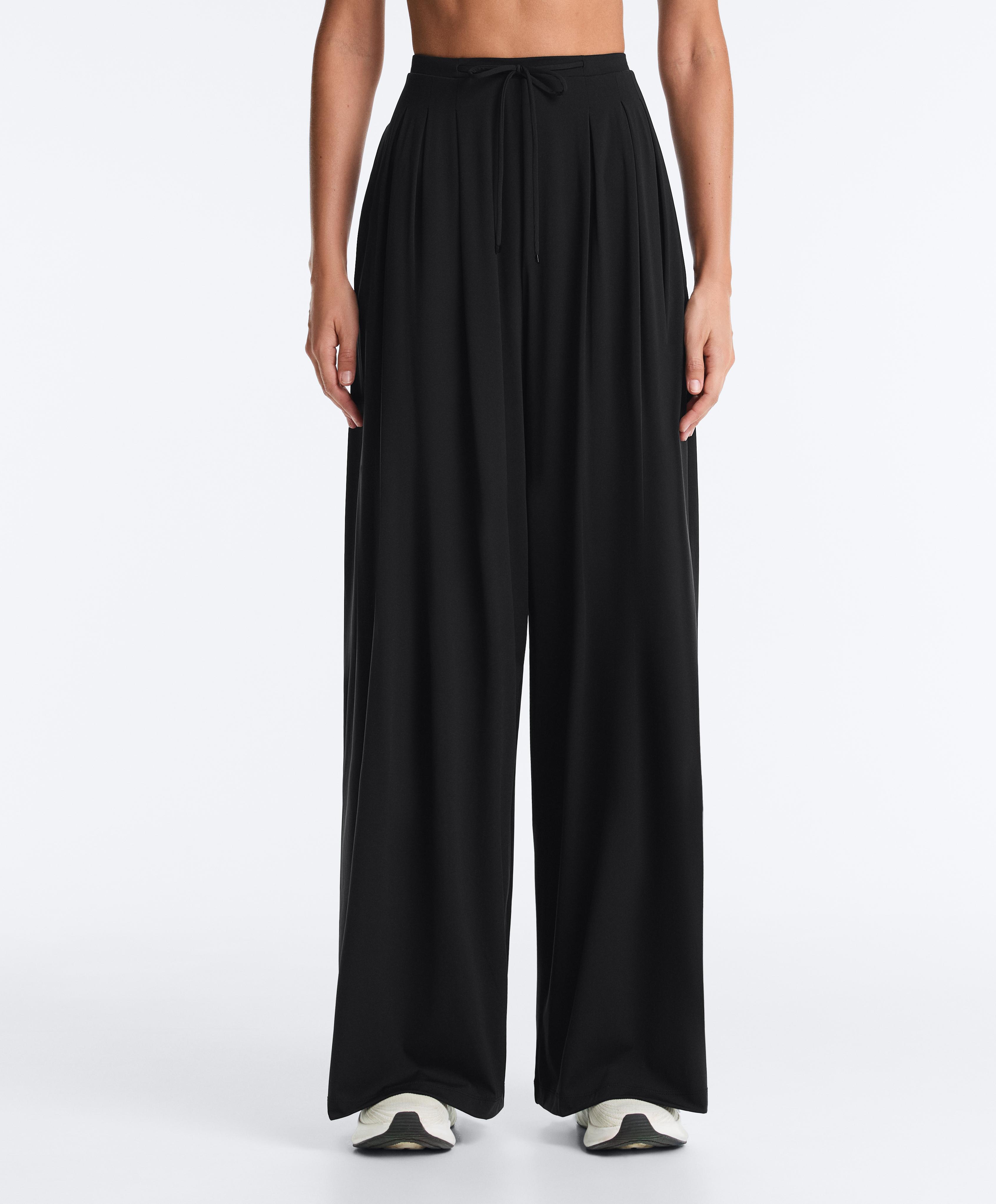 Light Touch wide leg trousers — BLACK
