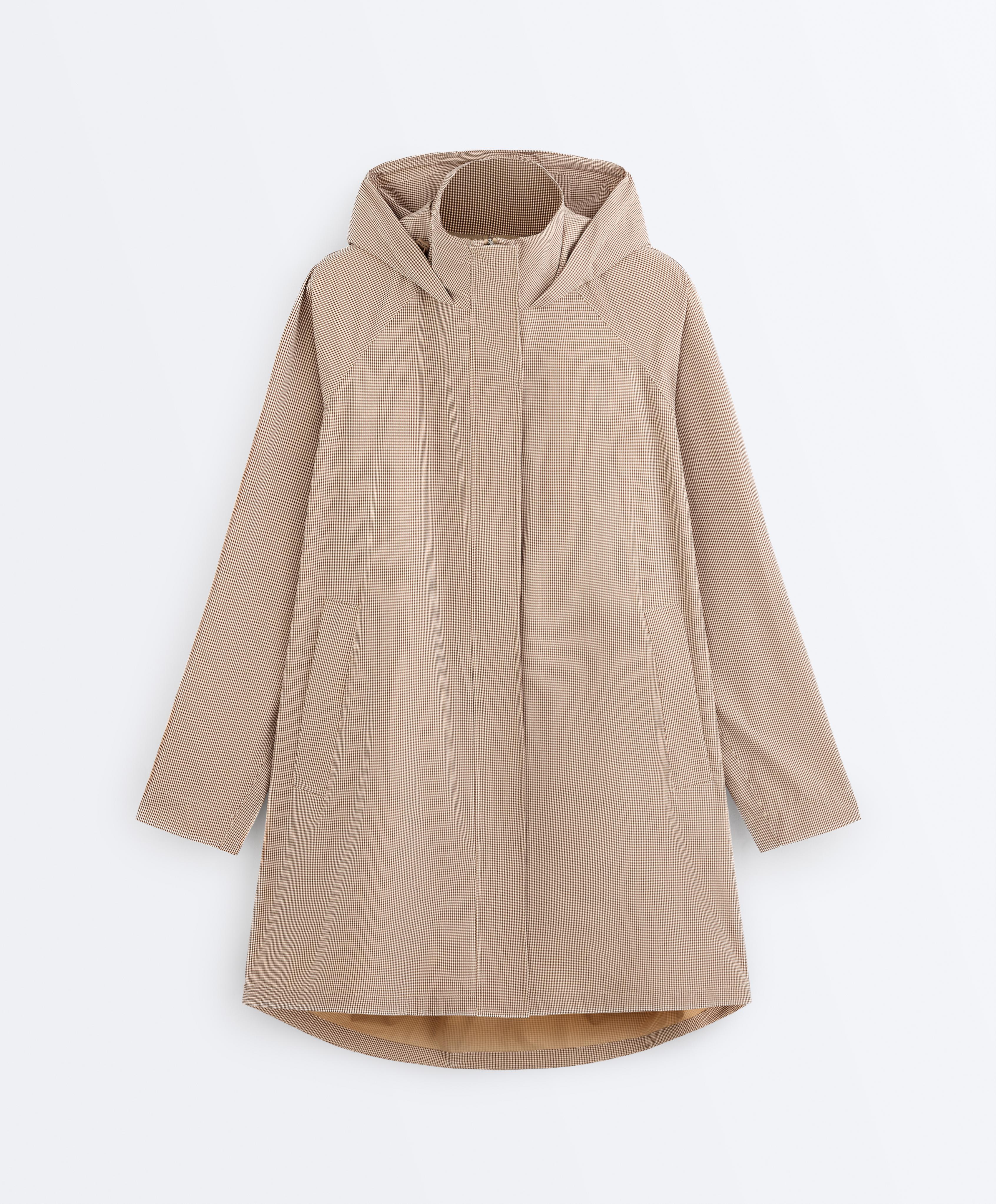Extra lightweight 10k waterproof gingham jacket — DARK BRICK