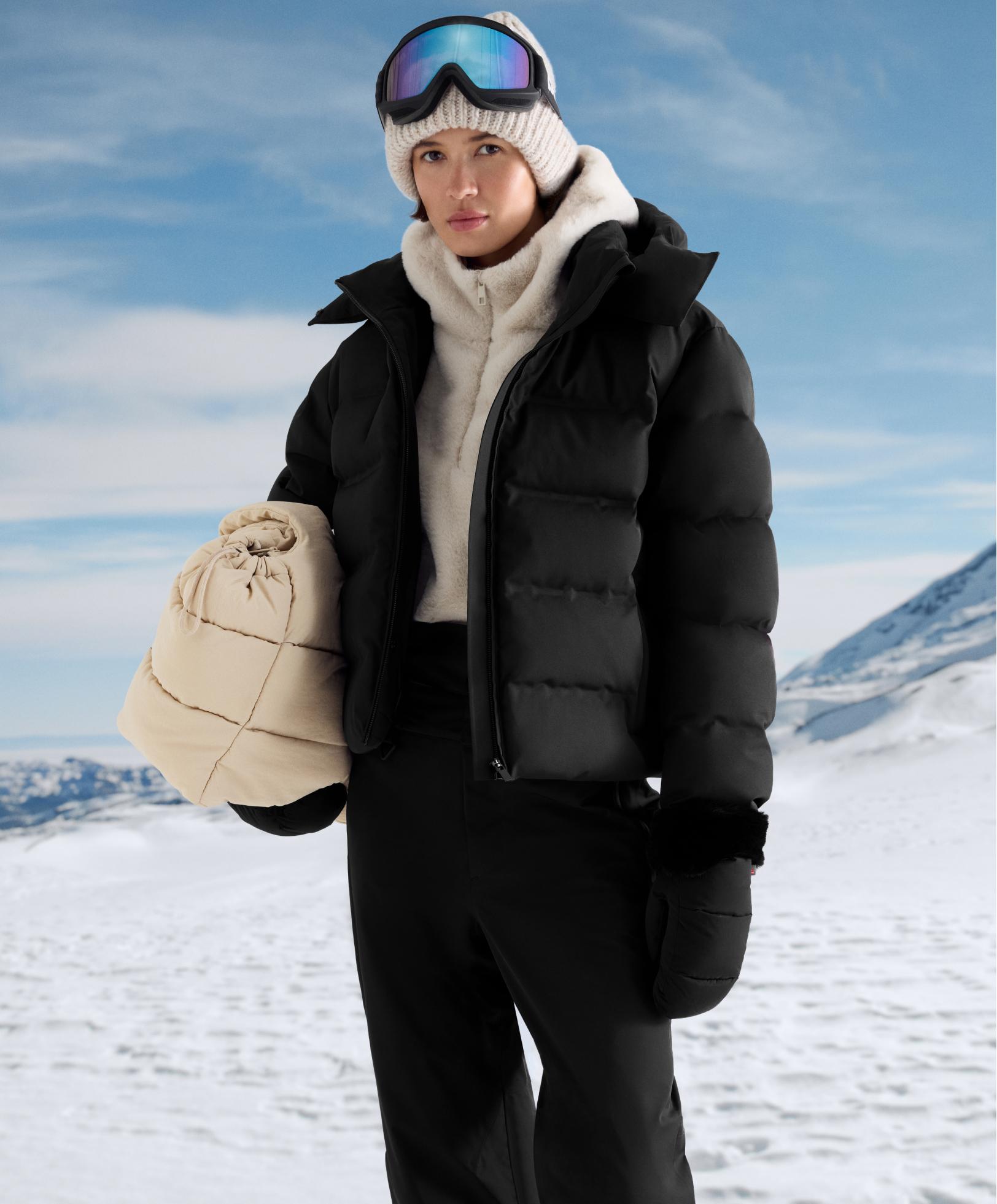 MINARDI PIUME SKI water-resistant 80% down and 20% feather jacket — BLACK
