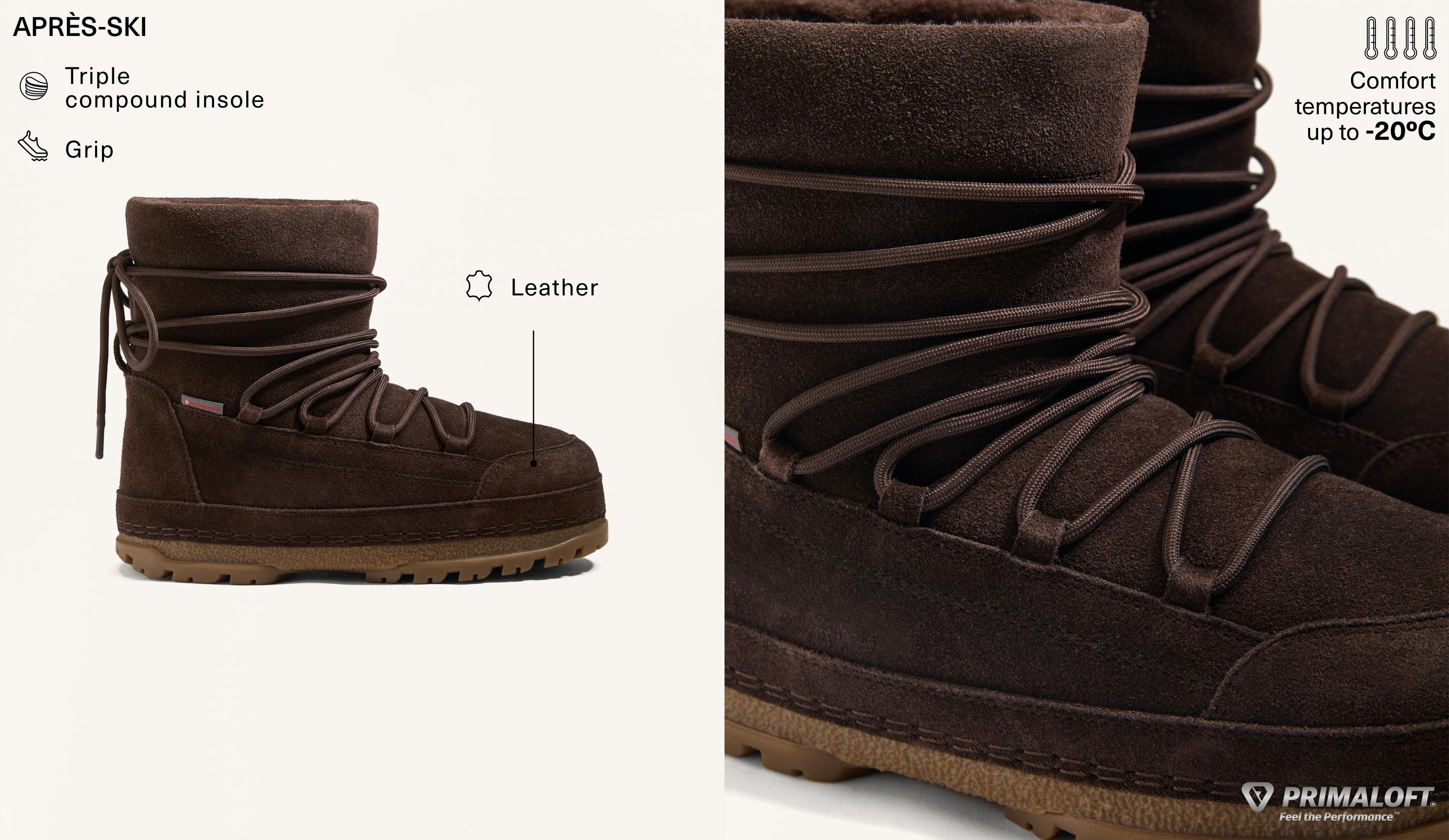 Lace-up technical split leather boots Lace-up technical split leather boots