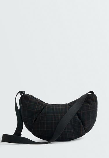 Micro-corduroy crossbody bag with checked print — CHECK 2