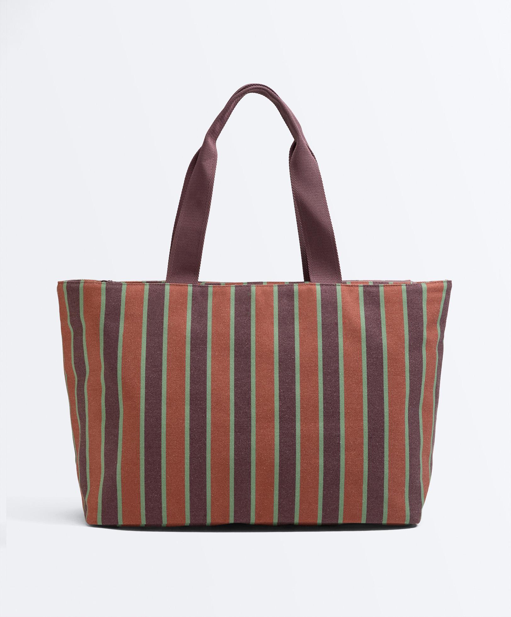 Striped canvas tote bag — COMBINED