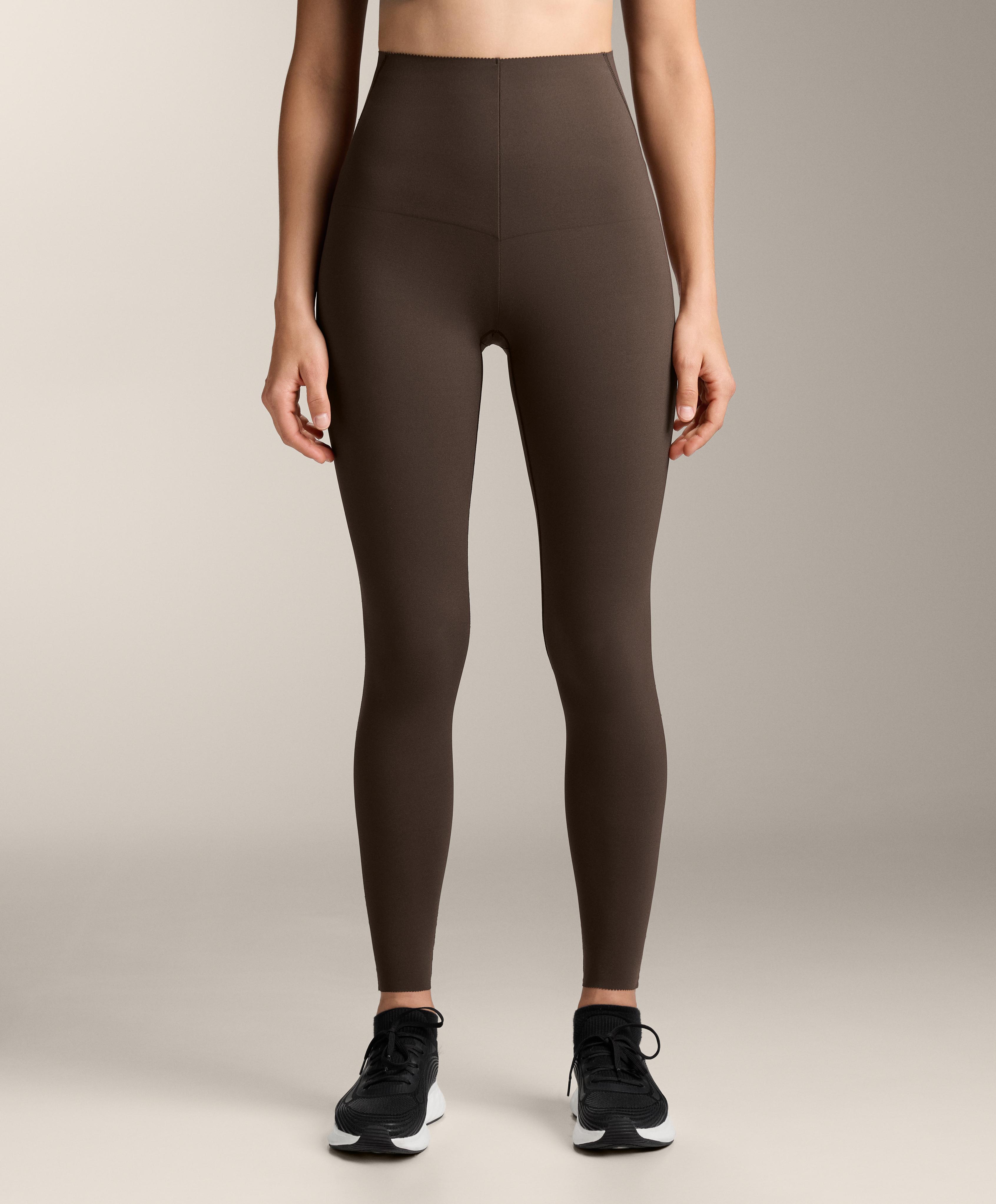 Compressive core control ankle-length leggings