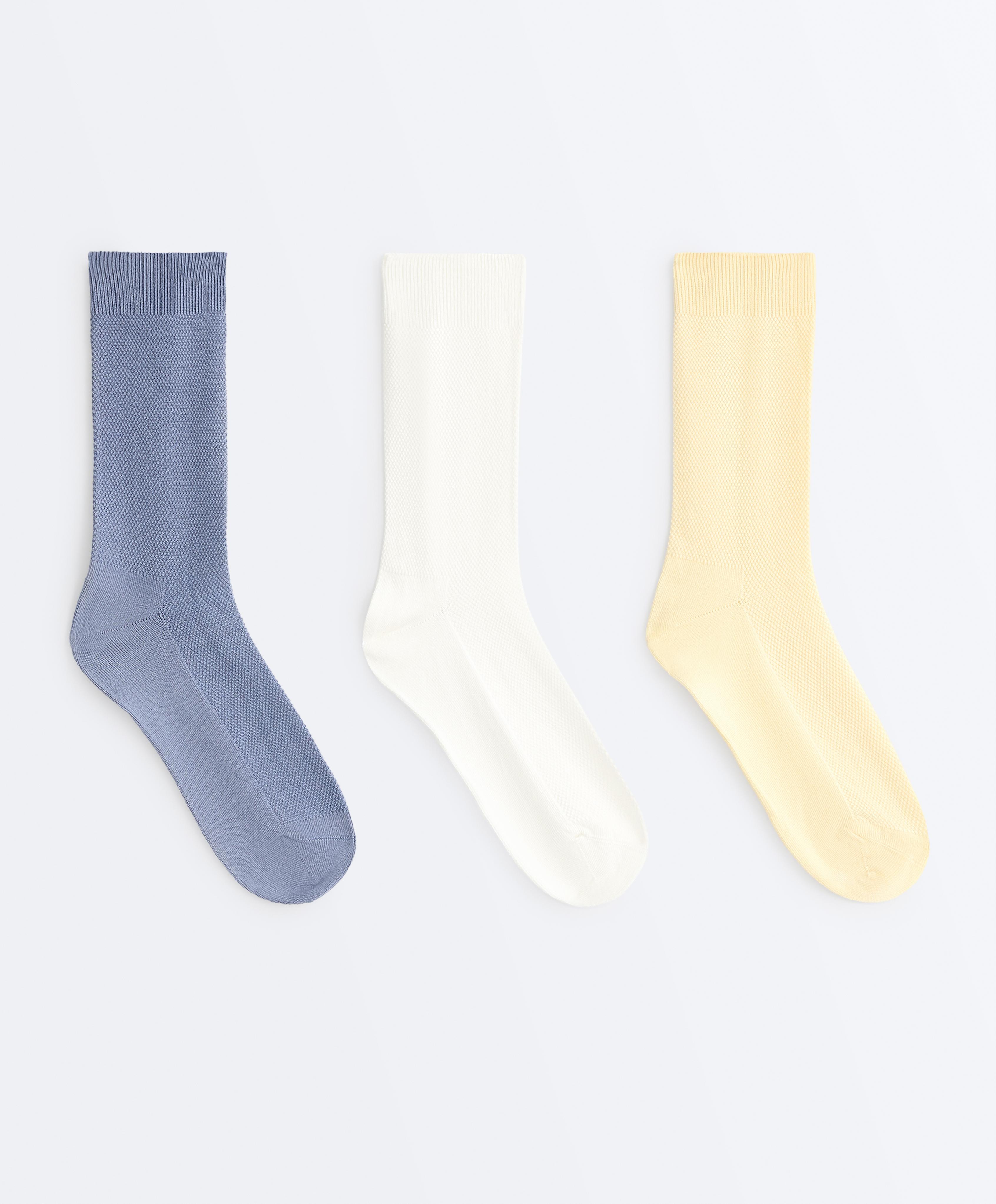 3 paires de chaussettes classic piqué en mélange de coton 3 paires de chaussettes classic piqué en mélange de coton