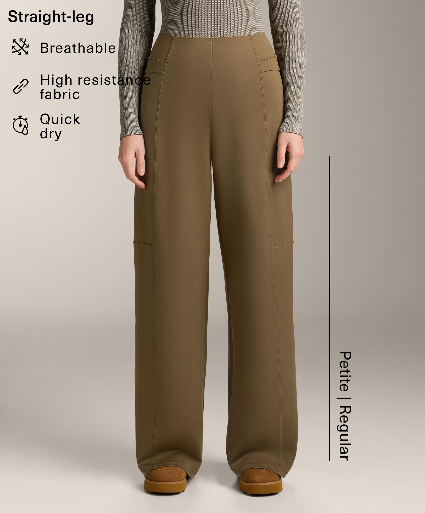 Pantalon droit high rise effet néoprène Pantalon droit high rise effet néoprène