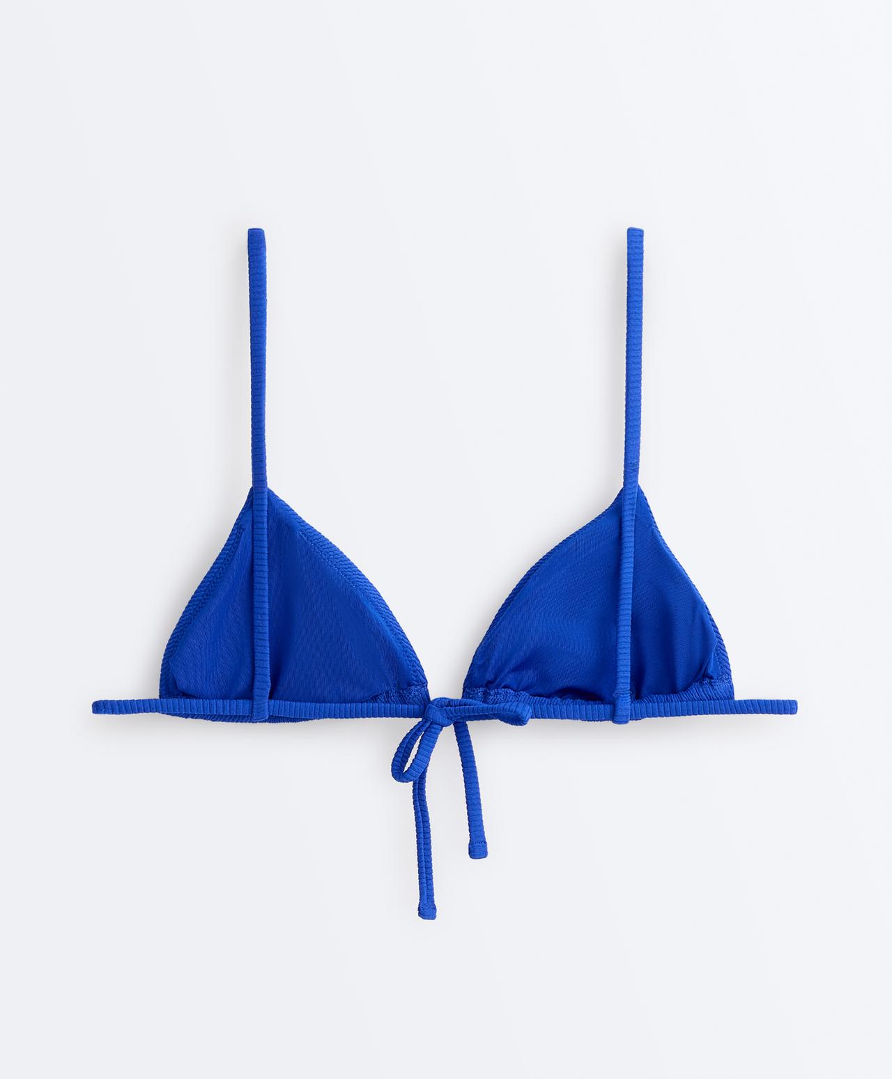 Rib triangle bikini — ELECTRIC BLUE
