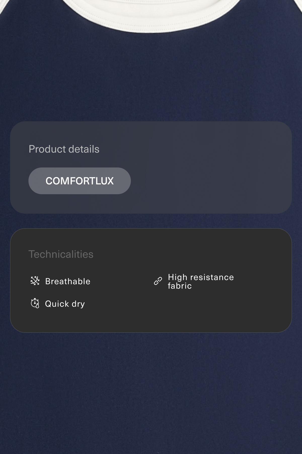 Comfortlux overlay short jumpsuit — NAVY BLUE