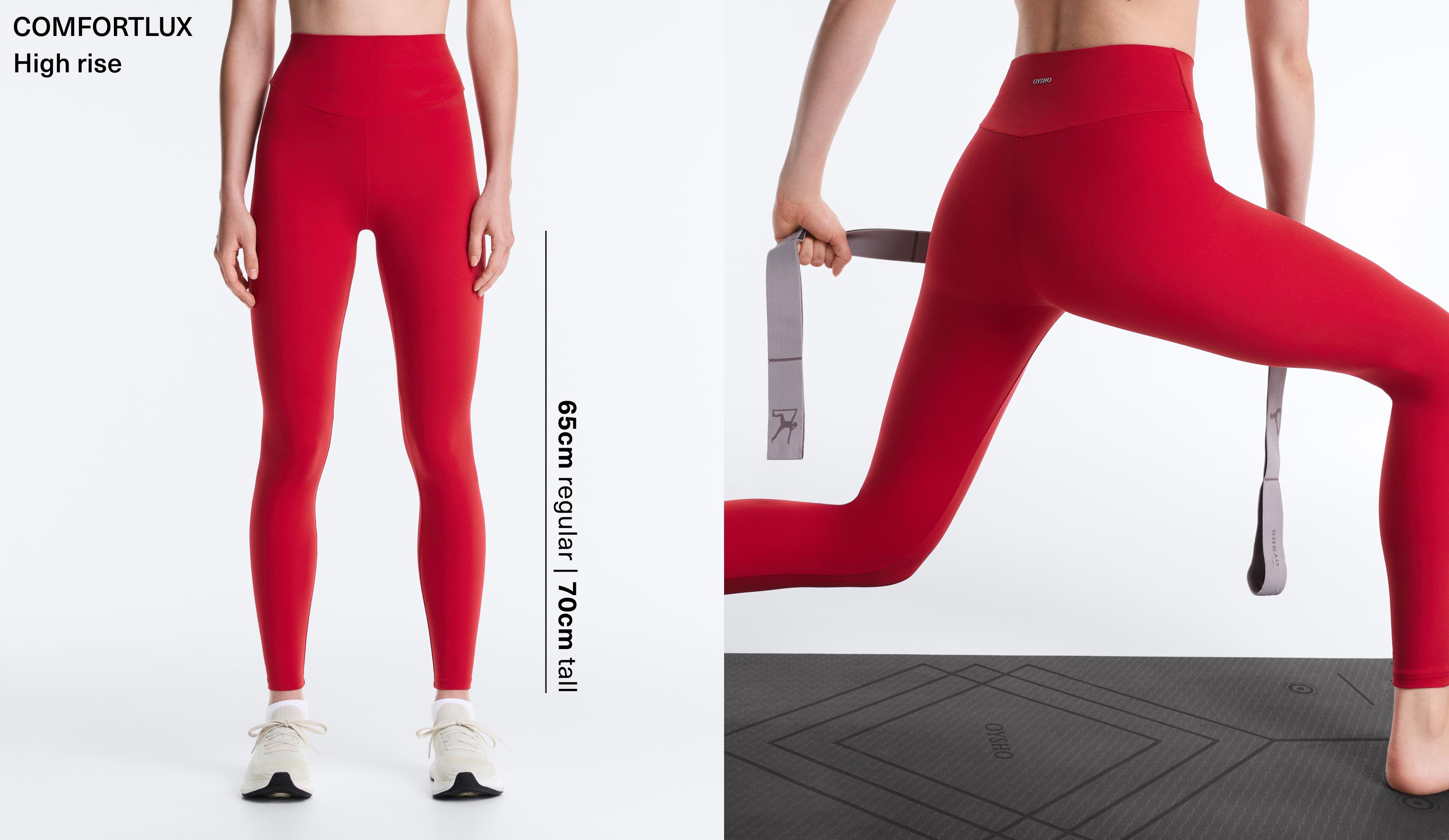 Comfortlux high-waisted ankle-length leggings — BRIGHT RED