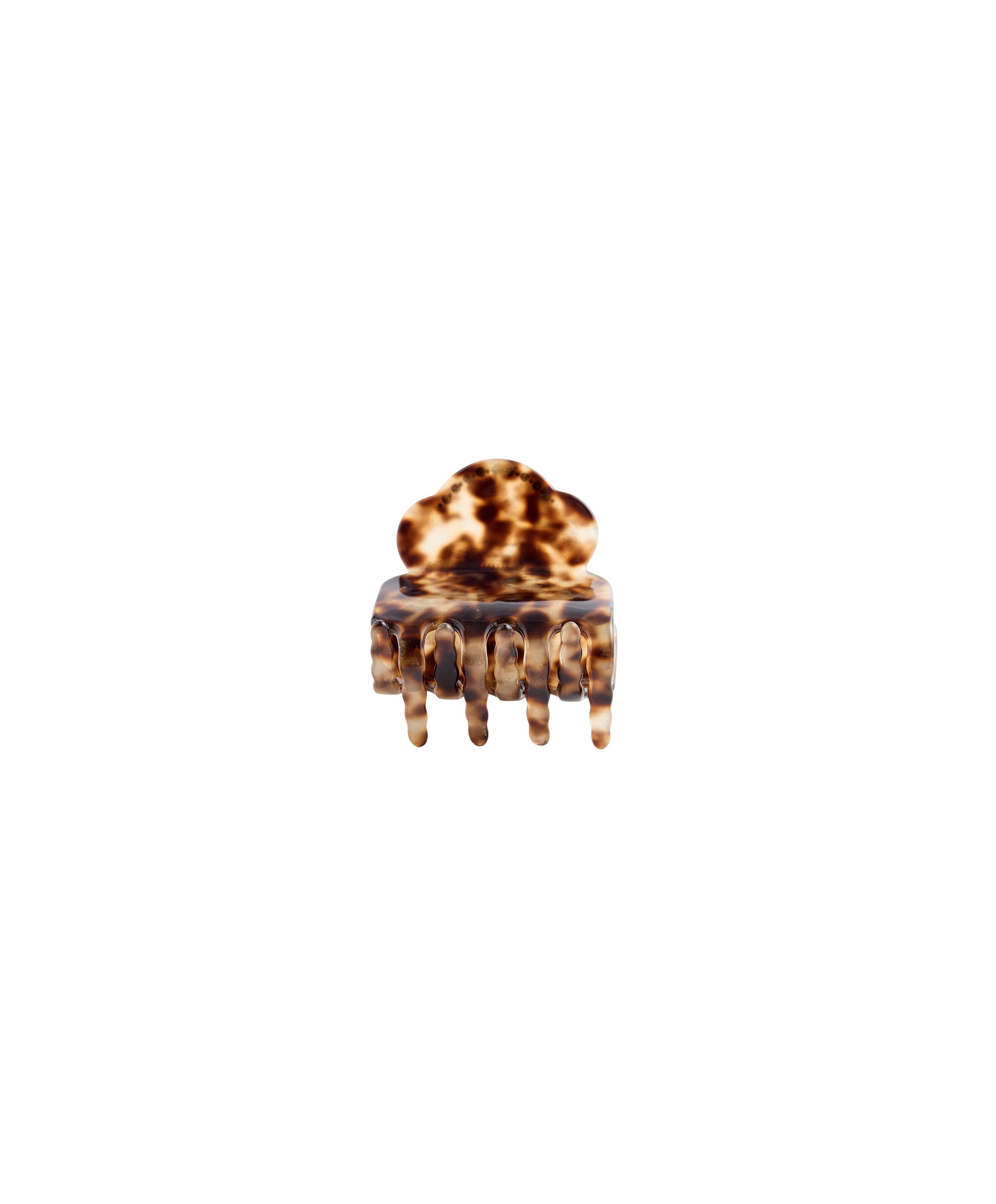 Mini rhinestone hair clip — COGNAC