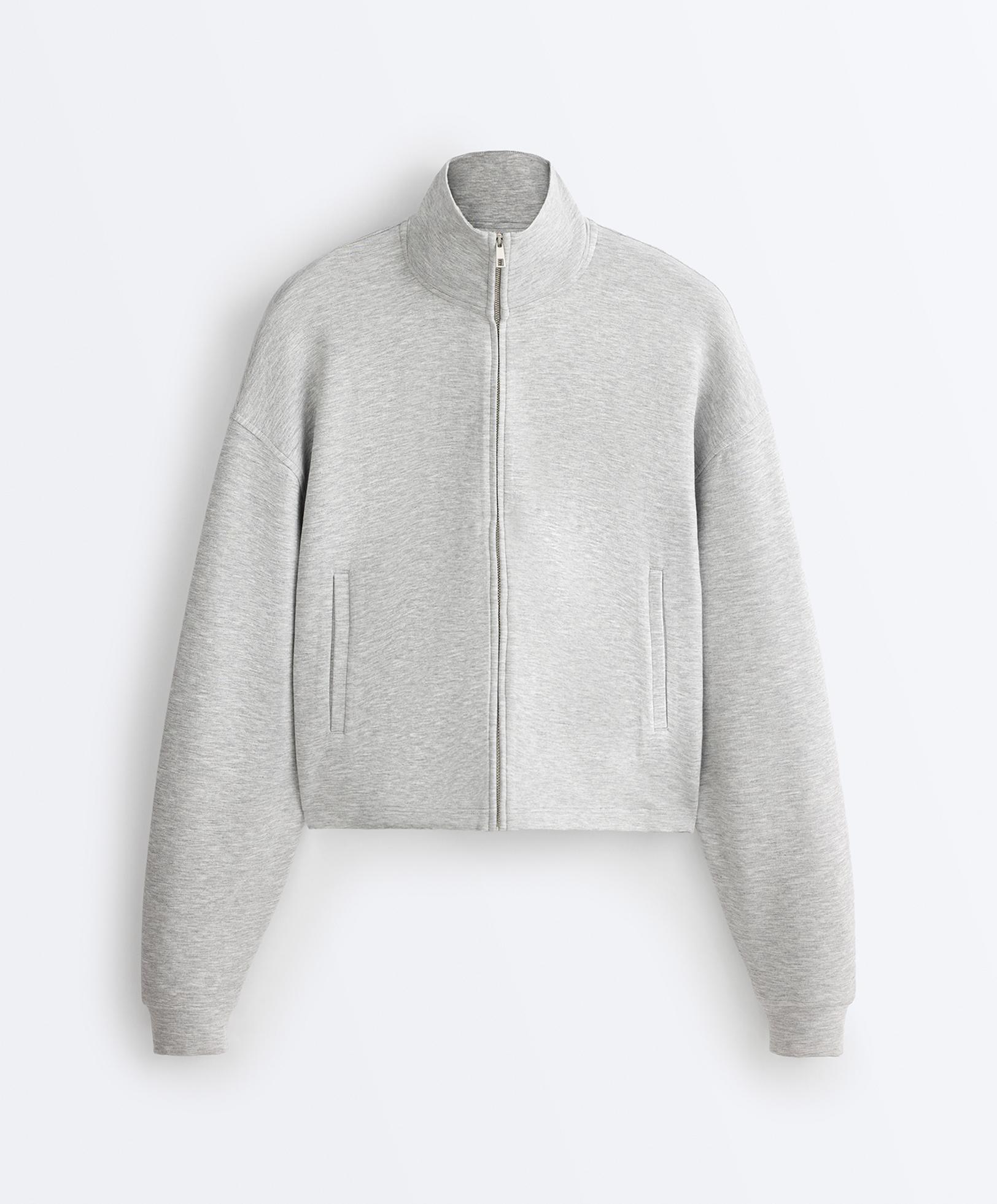 Mélange piqué jacket — GREY MELANGE