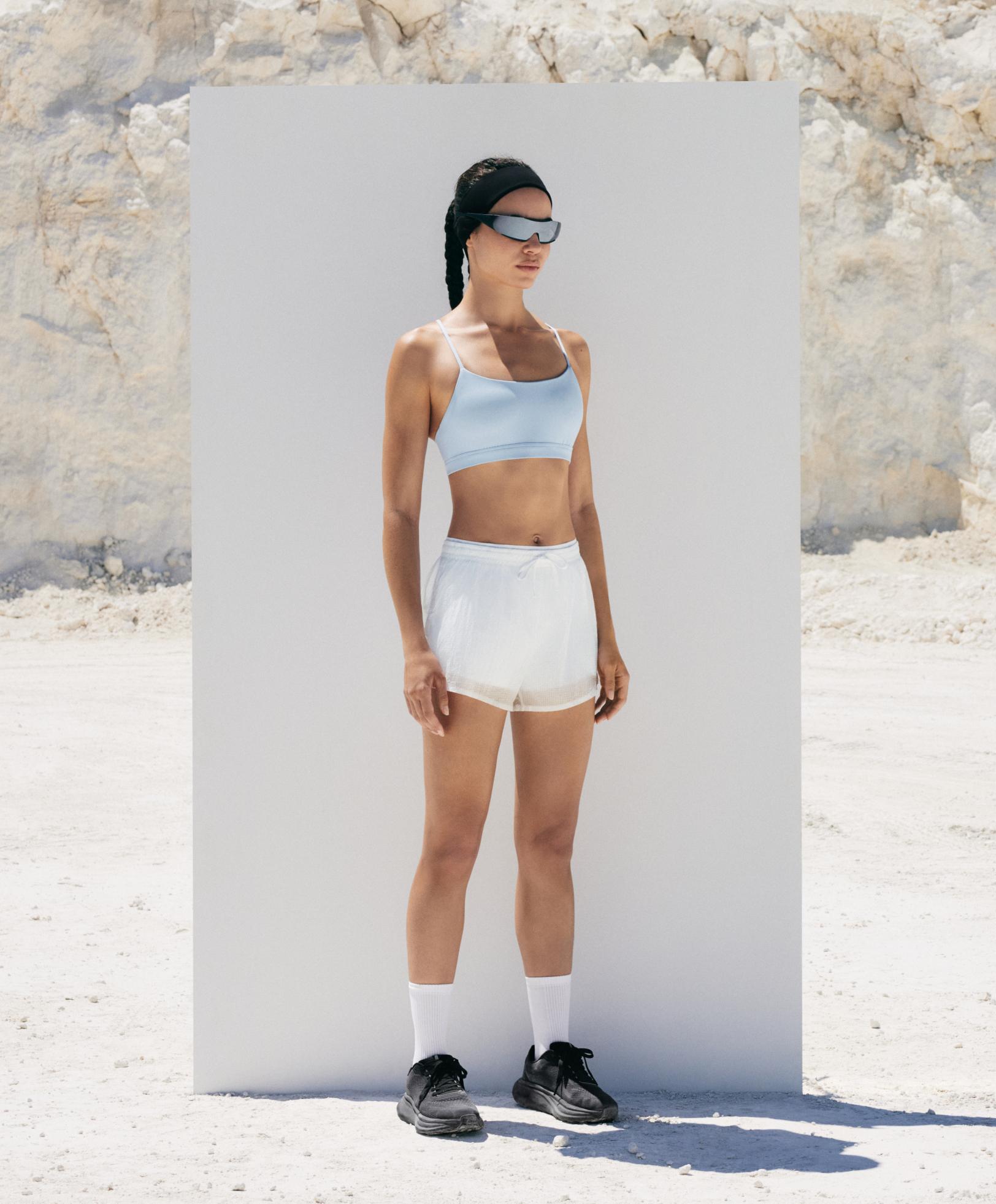 Technical 2-in-1 checked mid-rise shorts Technical 2-in-1 checked mid-rise shorts