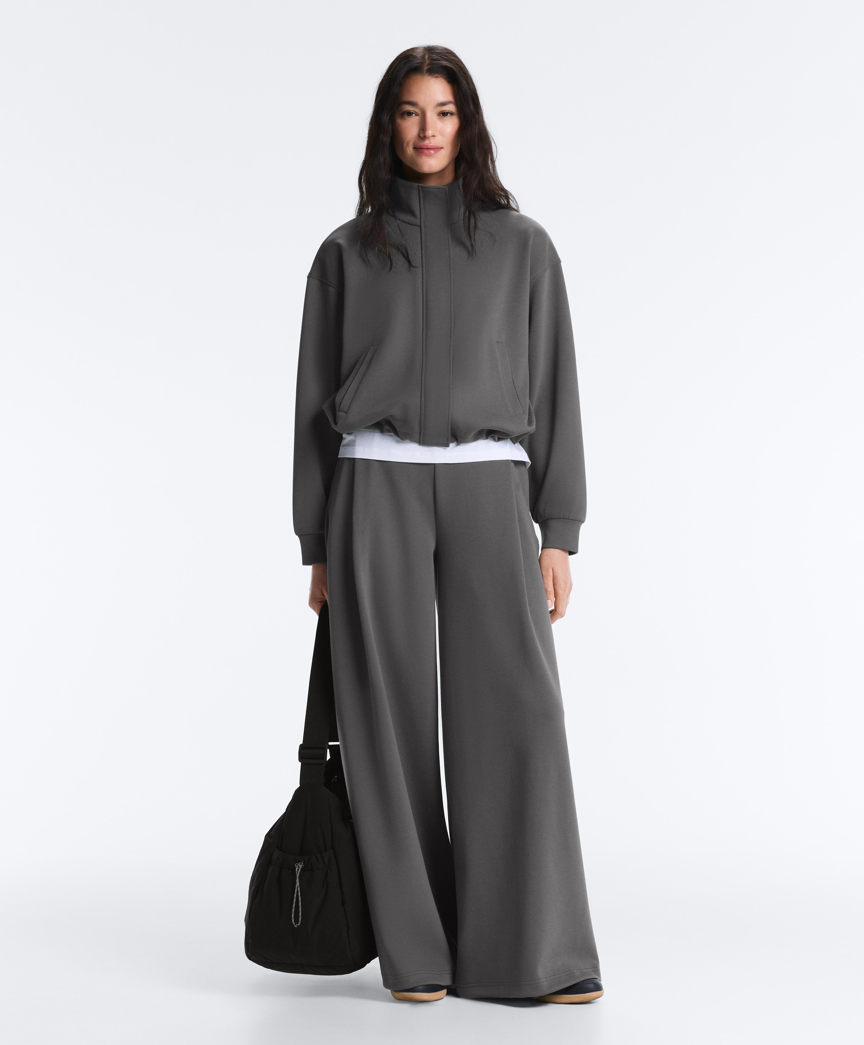 Piqué jacket with cotton — ASPHALT GREY