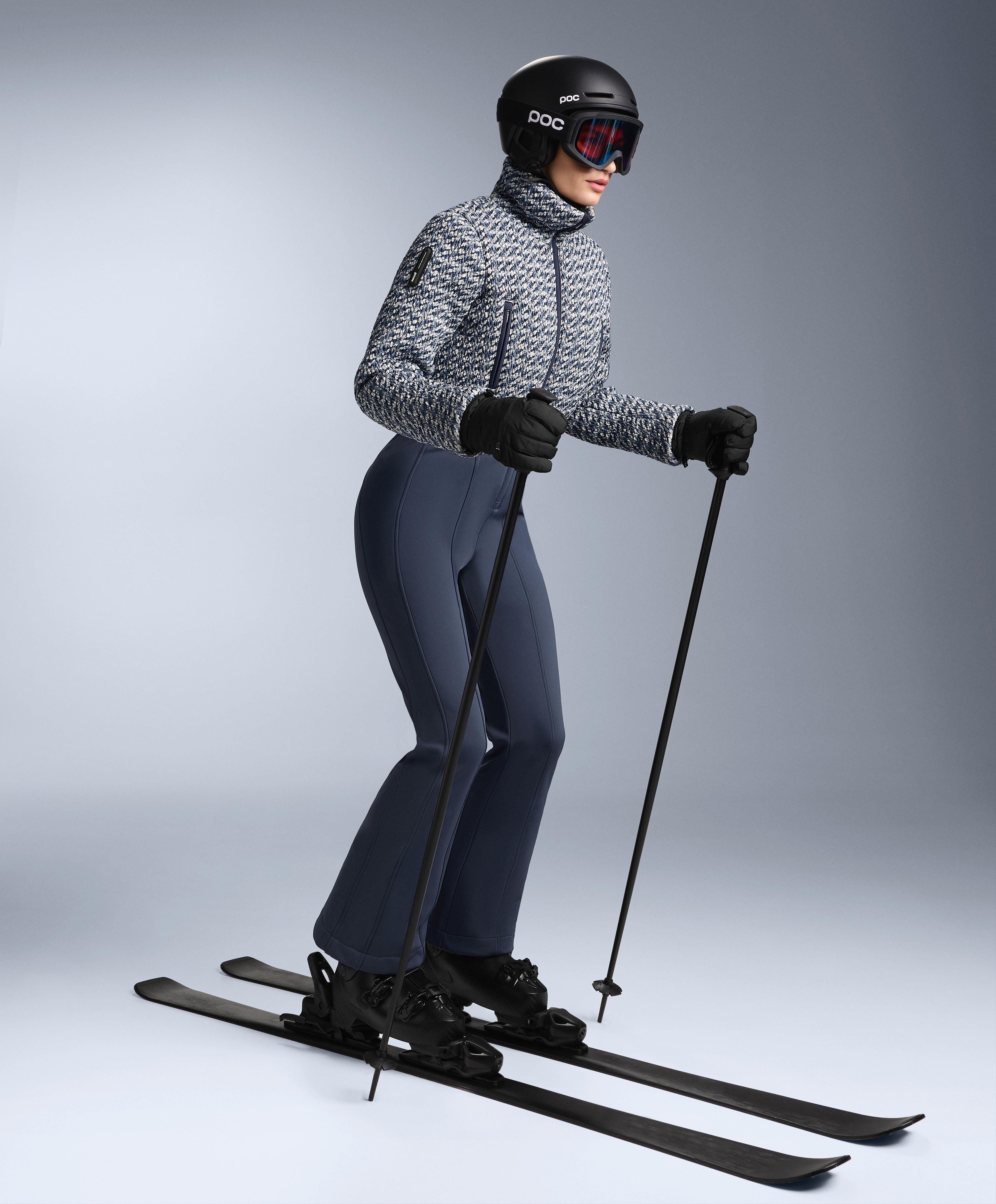 MINARDI PIUME SKI water-resistant twist padded 80% down and 20% feather jumpsuit — WASHED DARK BLUE