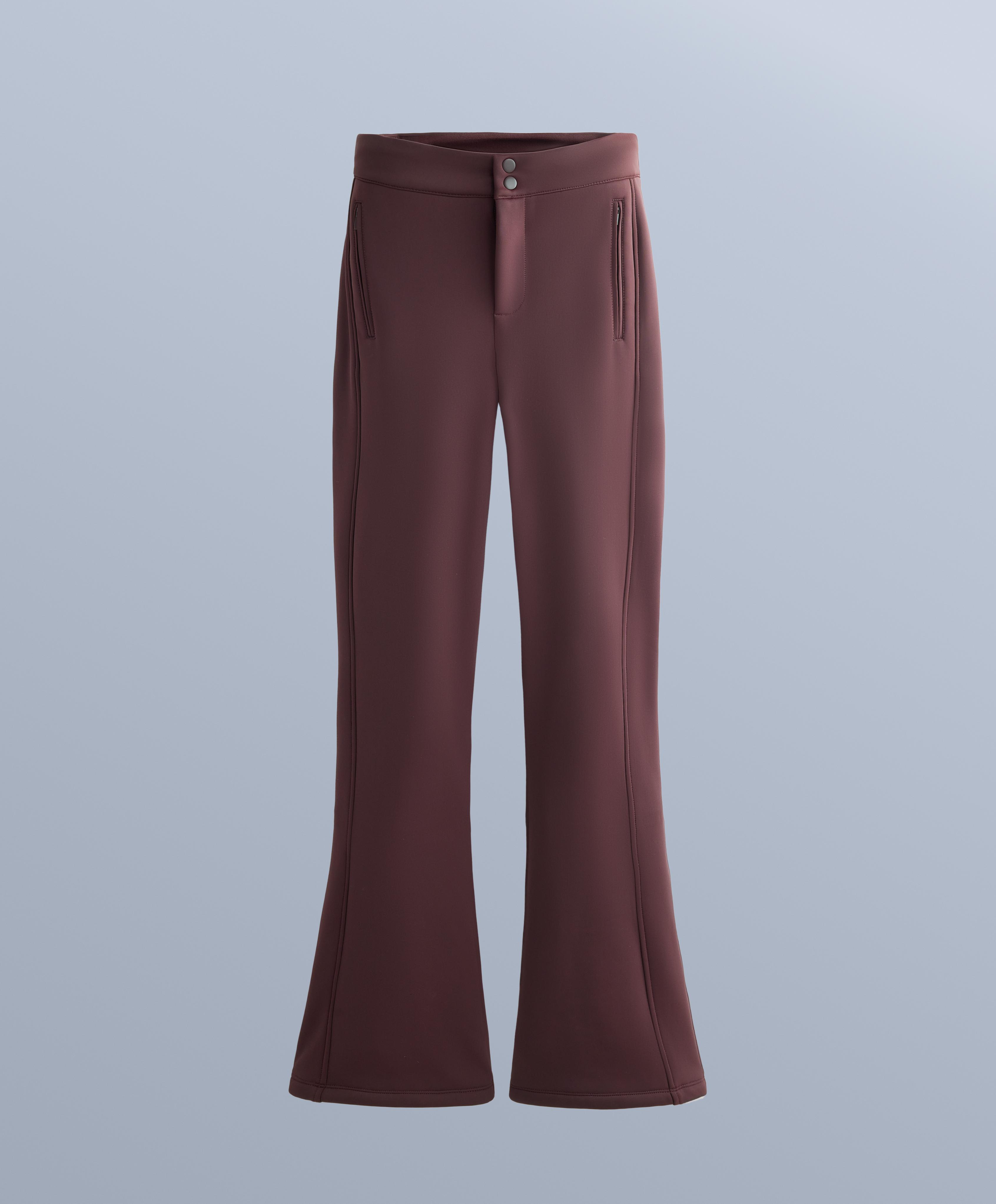Water-resistant flare stretch SKI trousers — DARK WINE RED