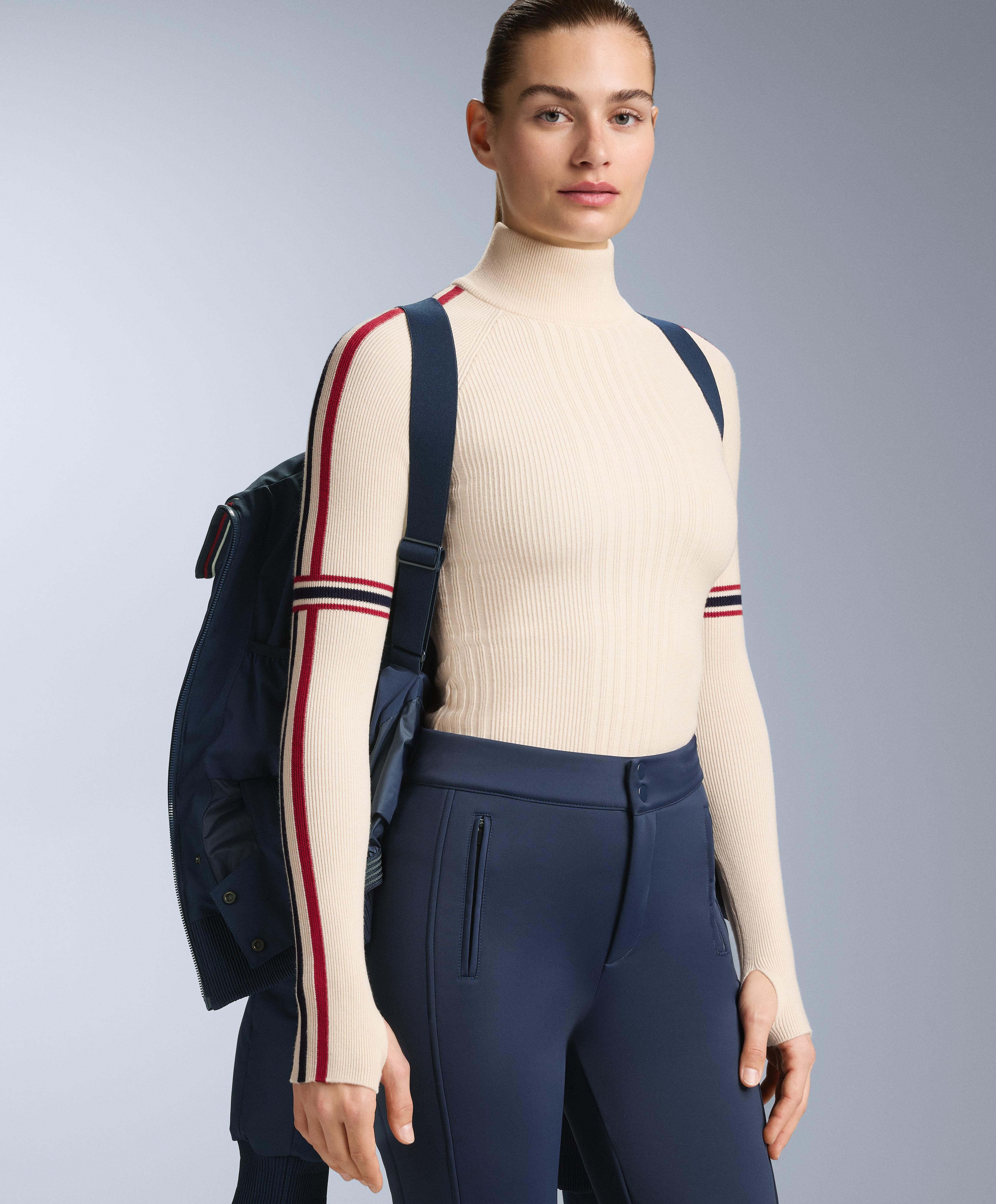 MINARDI PIUME SKI water-resistant retro jacket, 80% down and 20% feather — NAVY BLUE