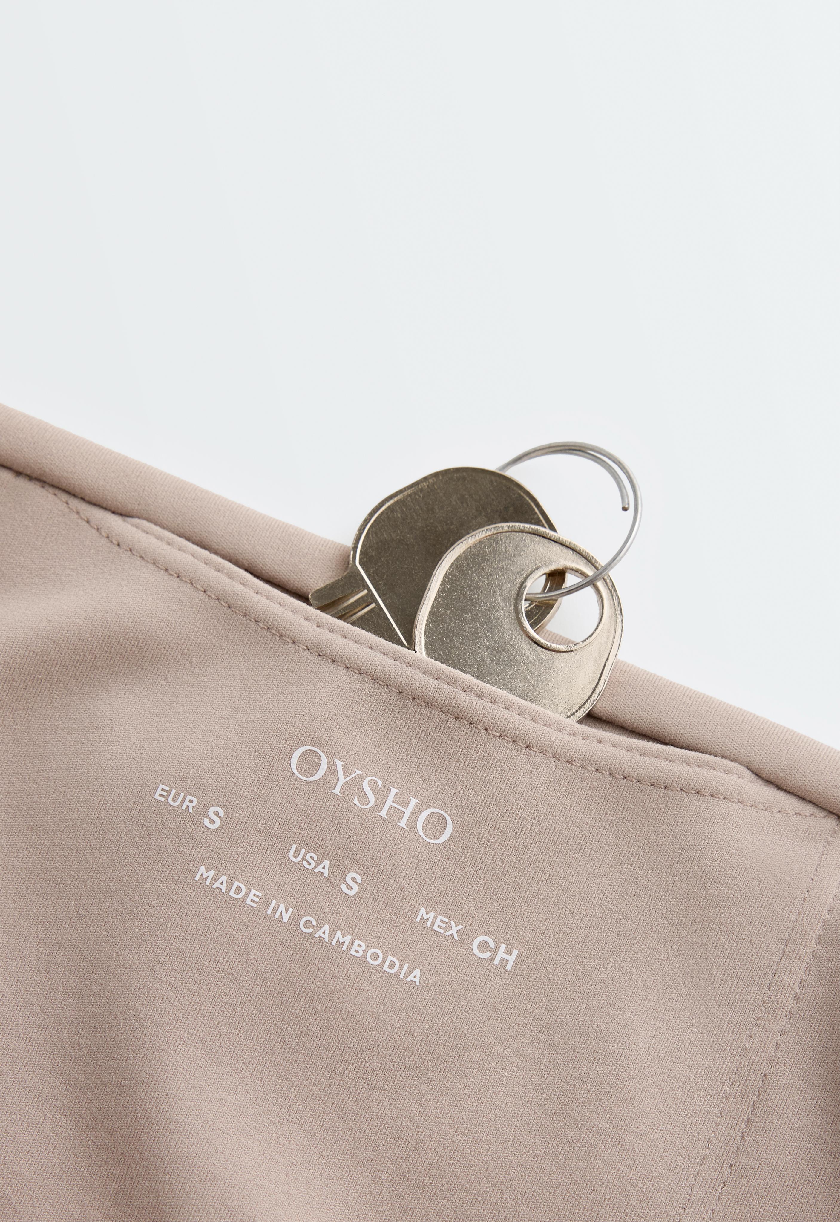Comfortlux high-rise ankle-length leggings with contrast detail — LIGHT STONE