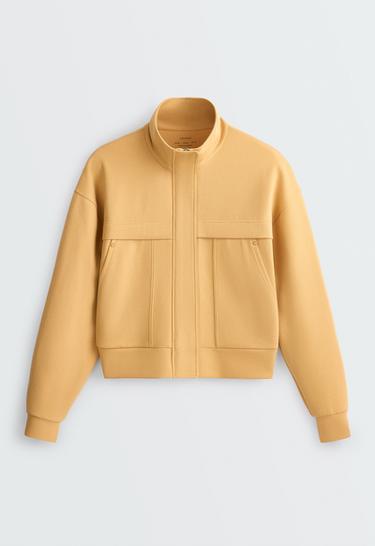 Bomber jacket with pockets in piqué cotton — OCHRE 7