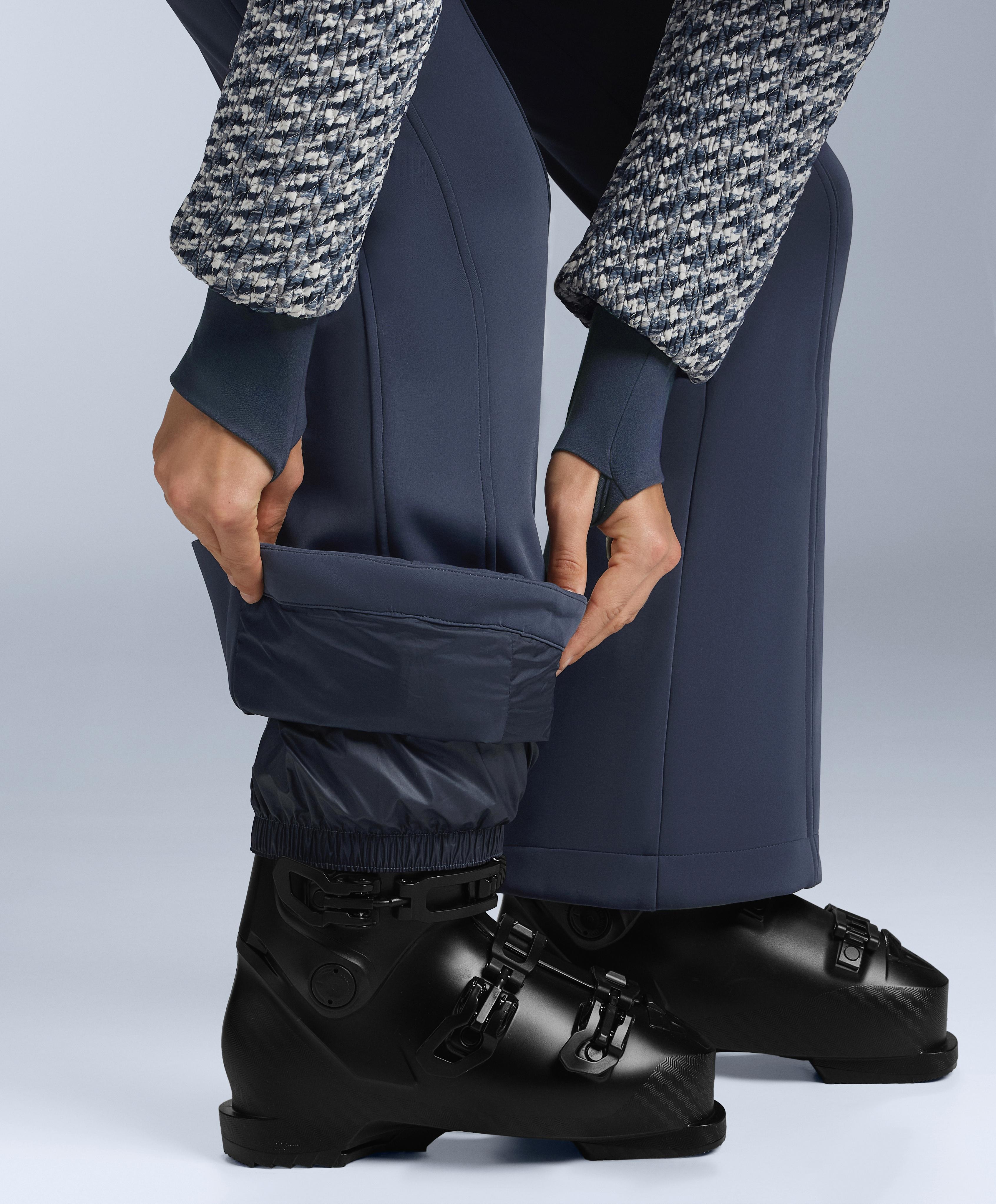 MINARDI PIUME SKI water-resistant twist padded 80% down and 20% feather jumpsuit — WASHED DARK BLUE