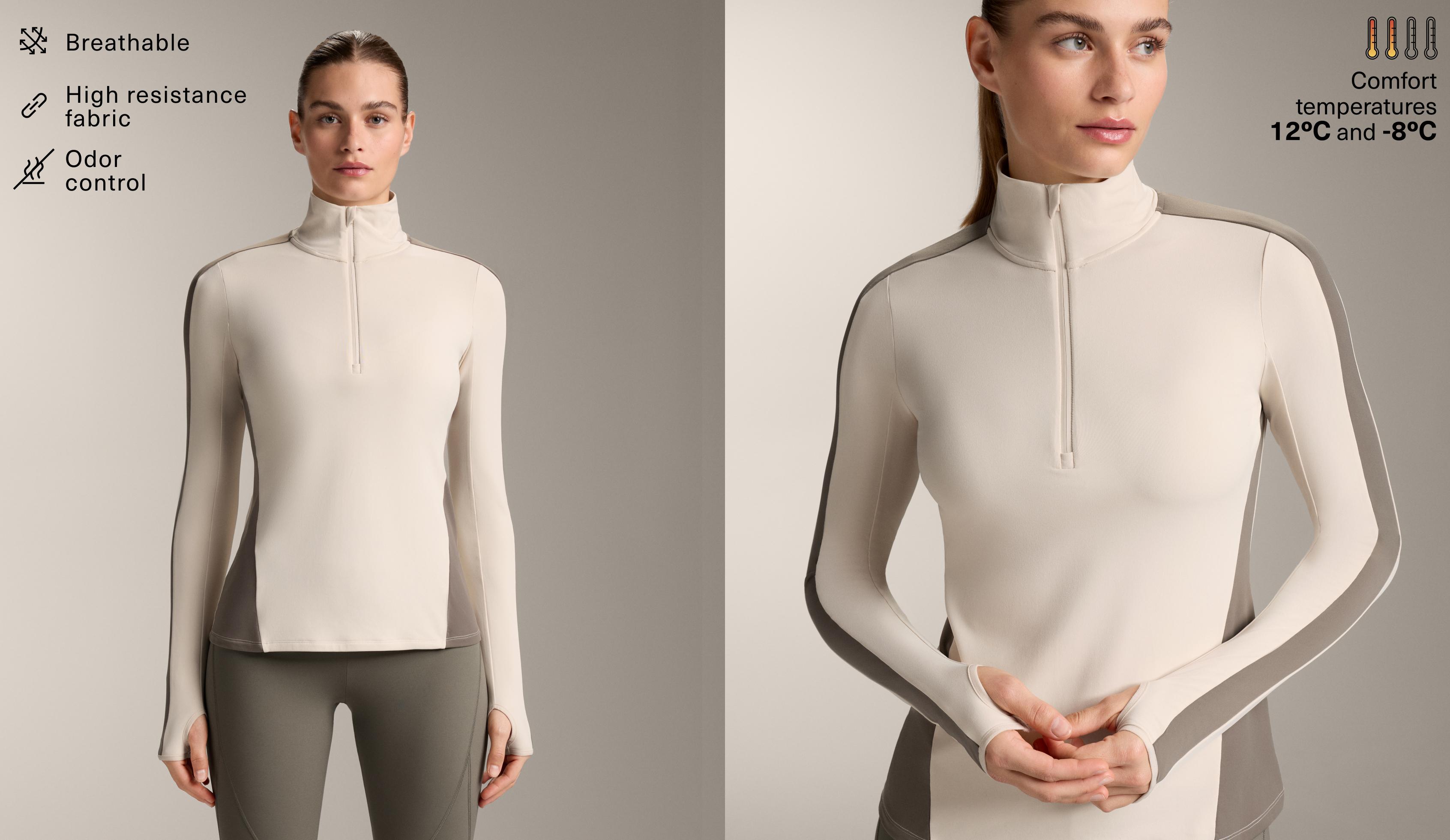 T-shirt thermique base layer demi-zip - Soldes T-shirt thermique base layer demi-zip - Soldes