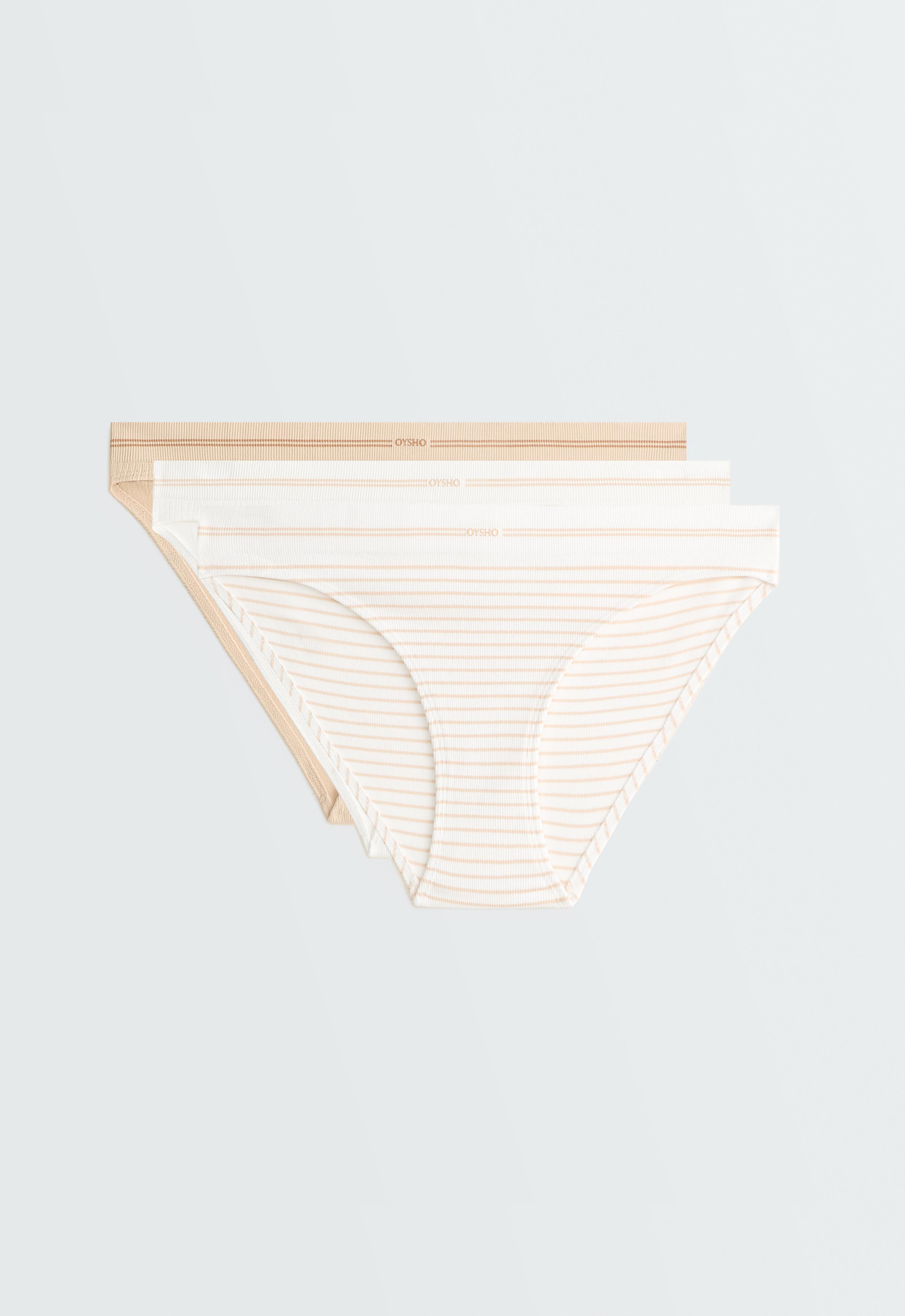 3 seamless rib polyamide blend classic briefs — WHITE