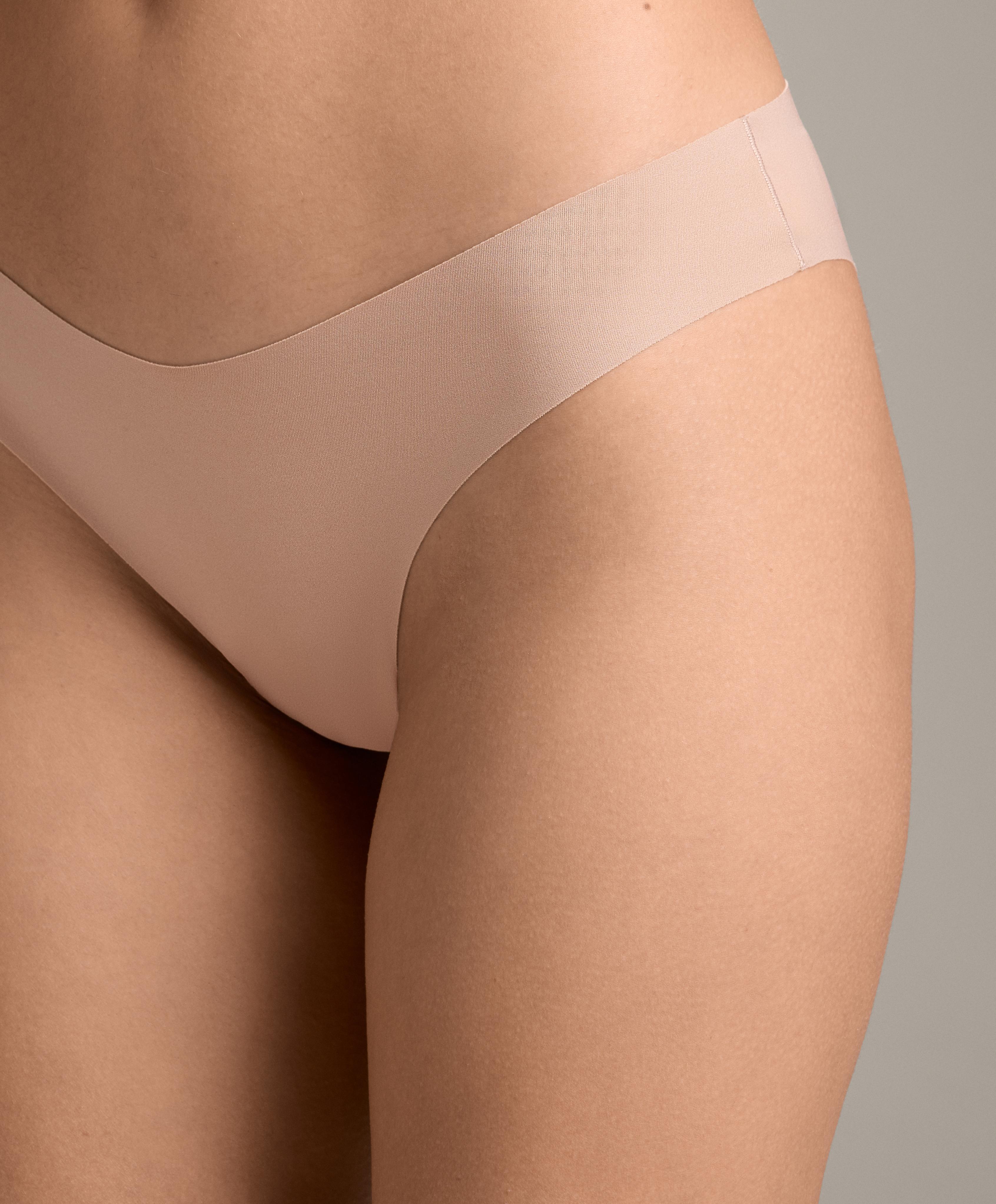 5 invisible polyamide blend classic V-cut briefs — BEIGE