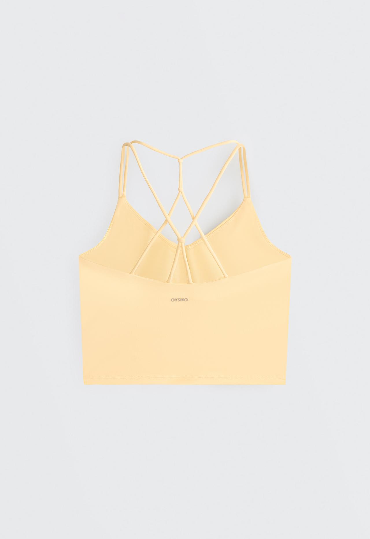Comfortlux crossed-strap tank top — PALE YELLOW