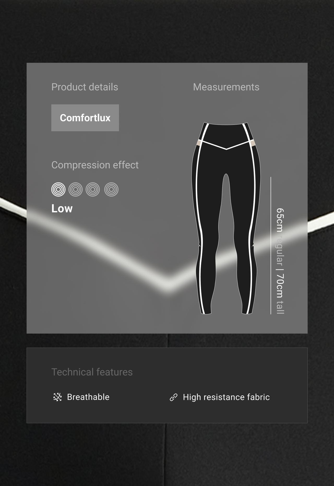 Comfortlux high-rise colour-block piping leggings — BLACK