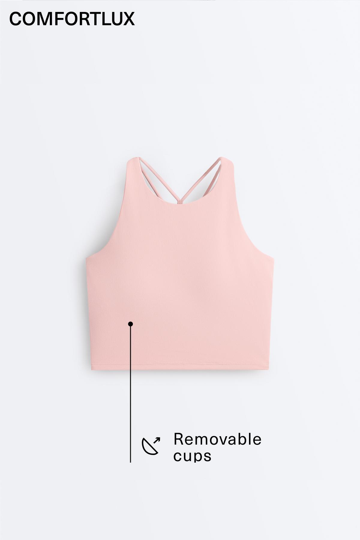 Comfortlux strappy tank top with cups — CLOUD PINK