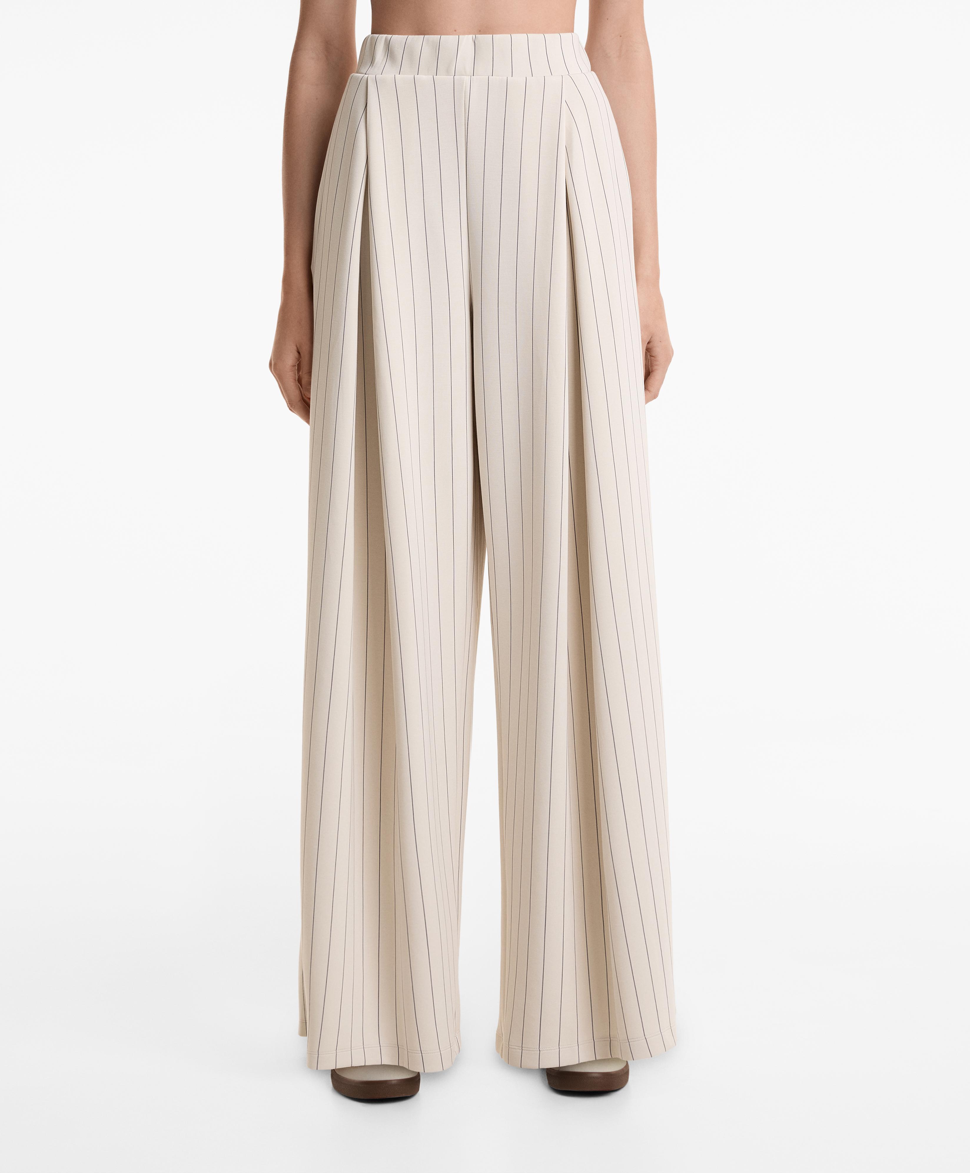 Pinstripe trousers with modal