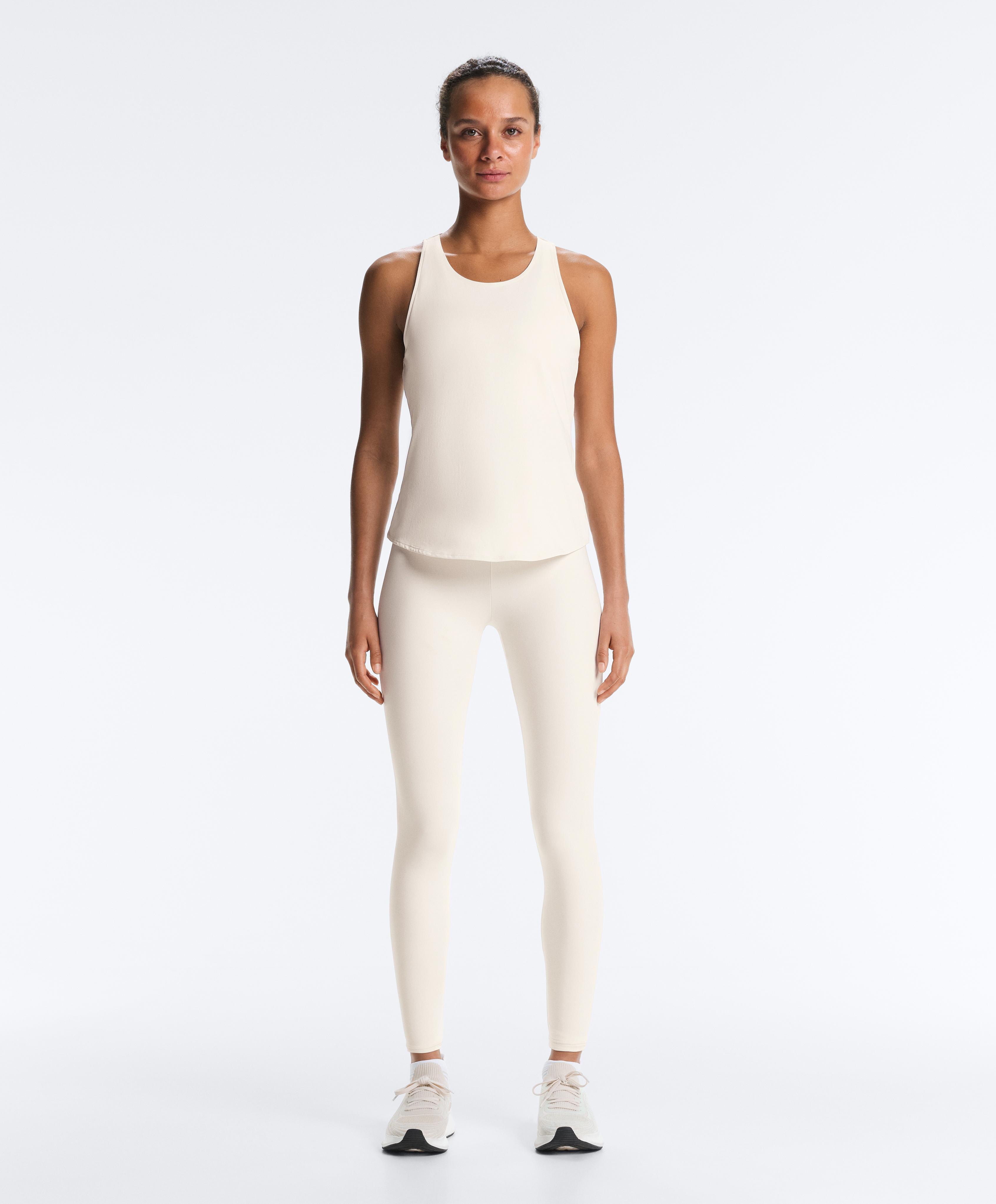 Comfortlux cross-back T-shirt — PALE ECRU