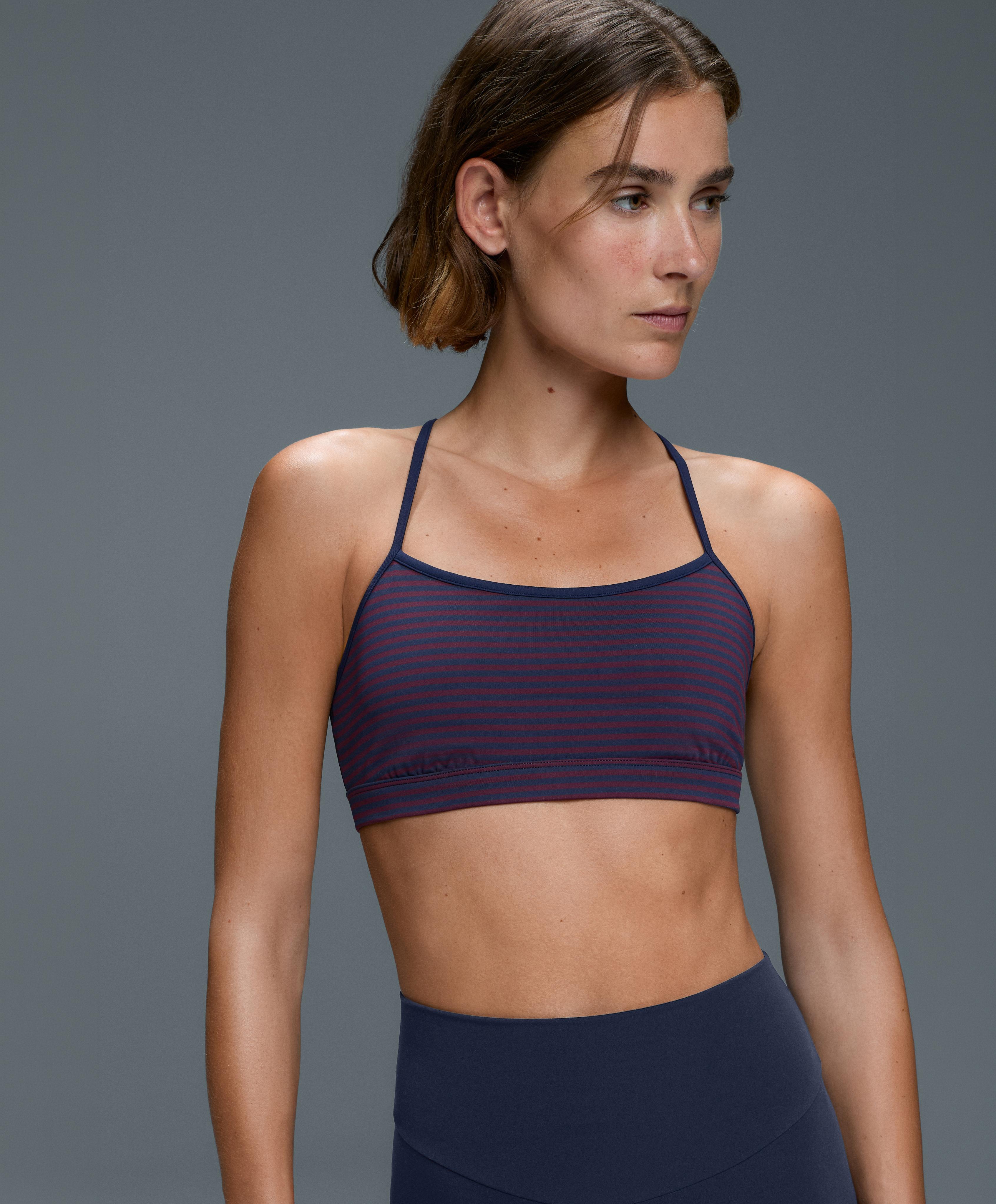 Low-support striped Comfortlux sports bra — STRAWBERRY