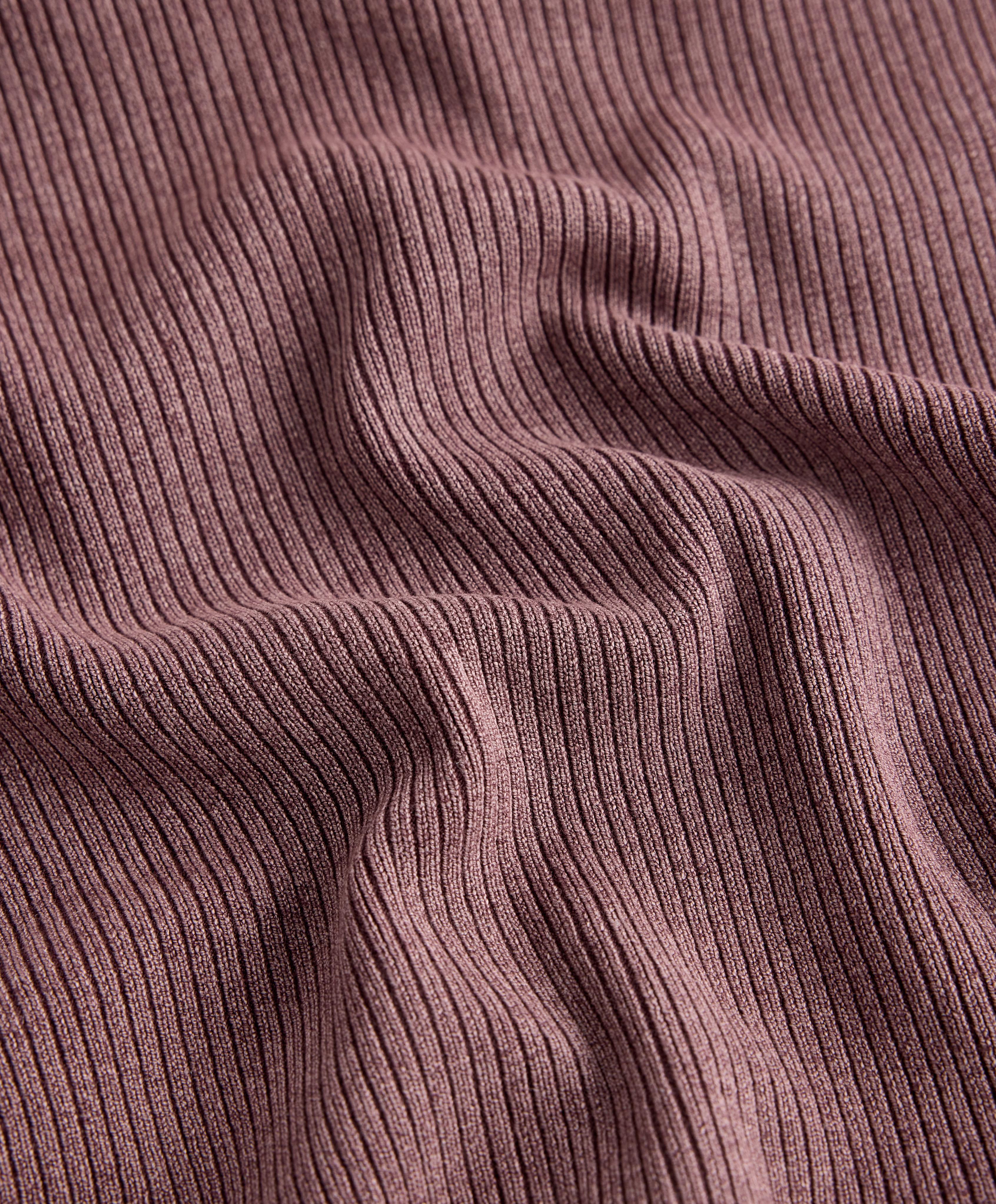 Hooded rib-knit jacket — PINK-MAUVE