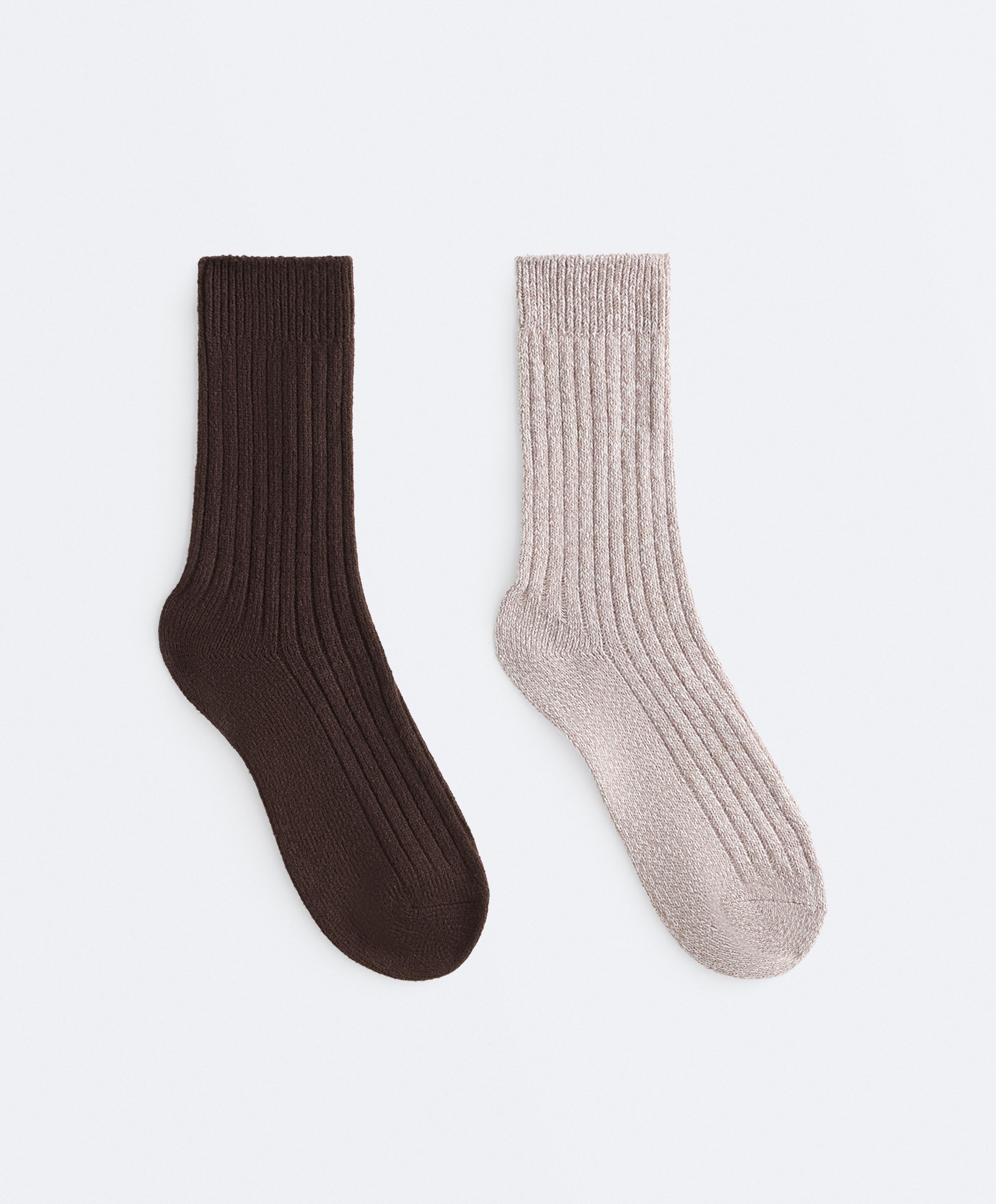 2 pary klasycznych skarpetek z prążkowaniem