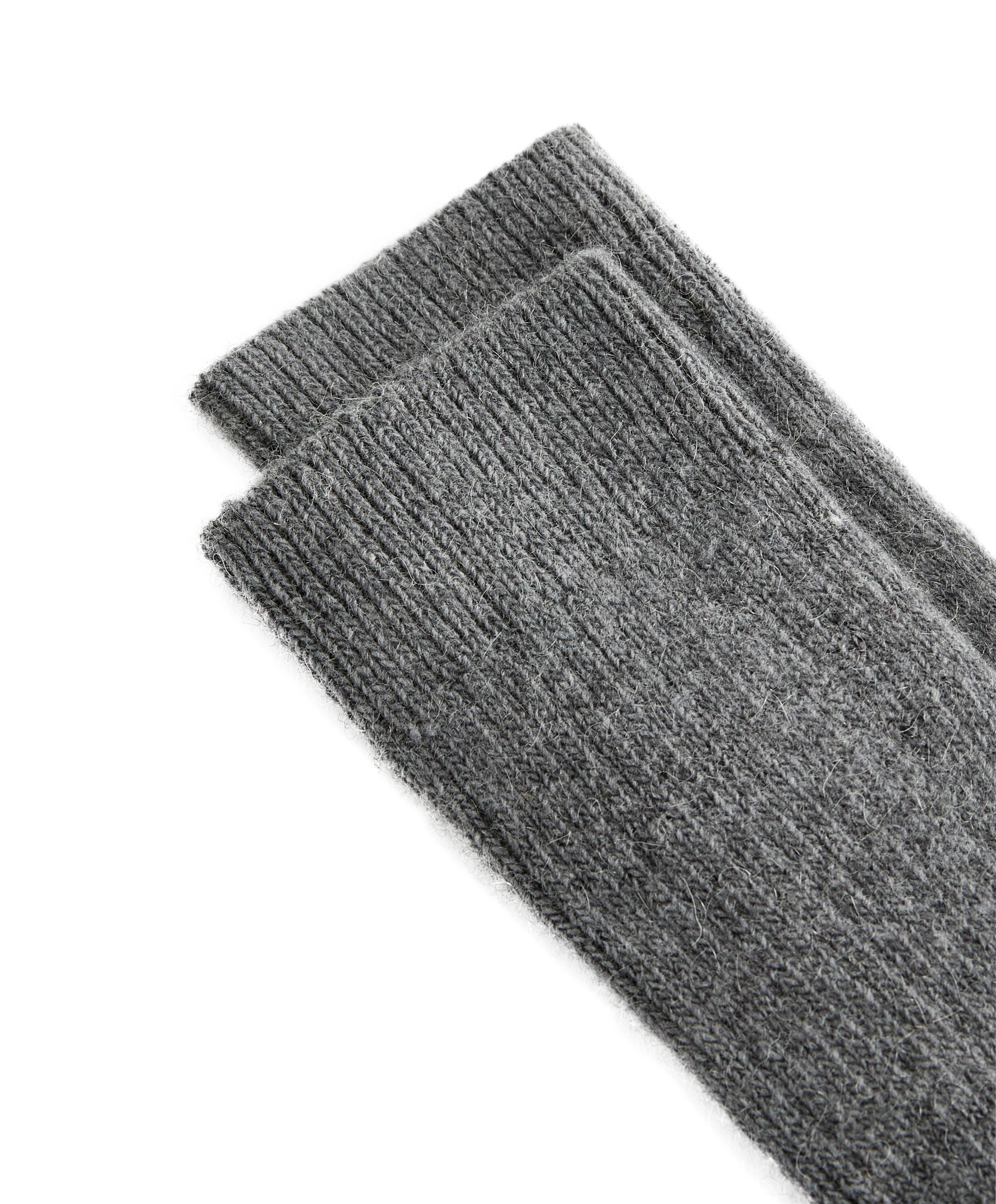 18% cashmere 13% wool long socks — DARK-GREY MELANGE