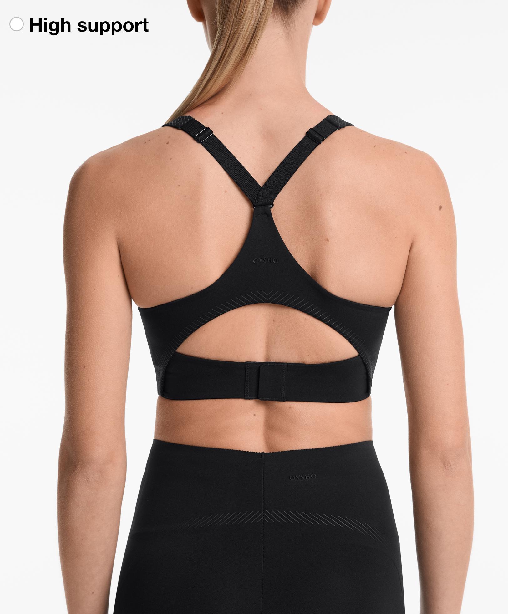 Brassière sport compressive réfléchissante à fort maintien