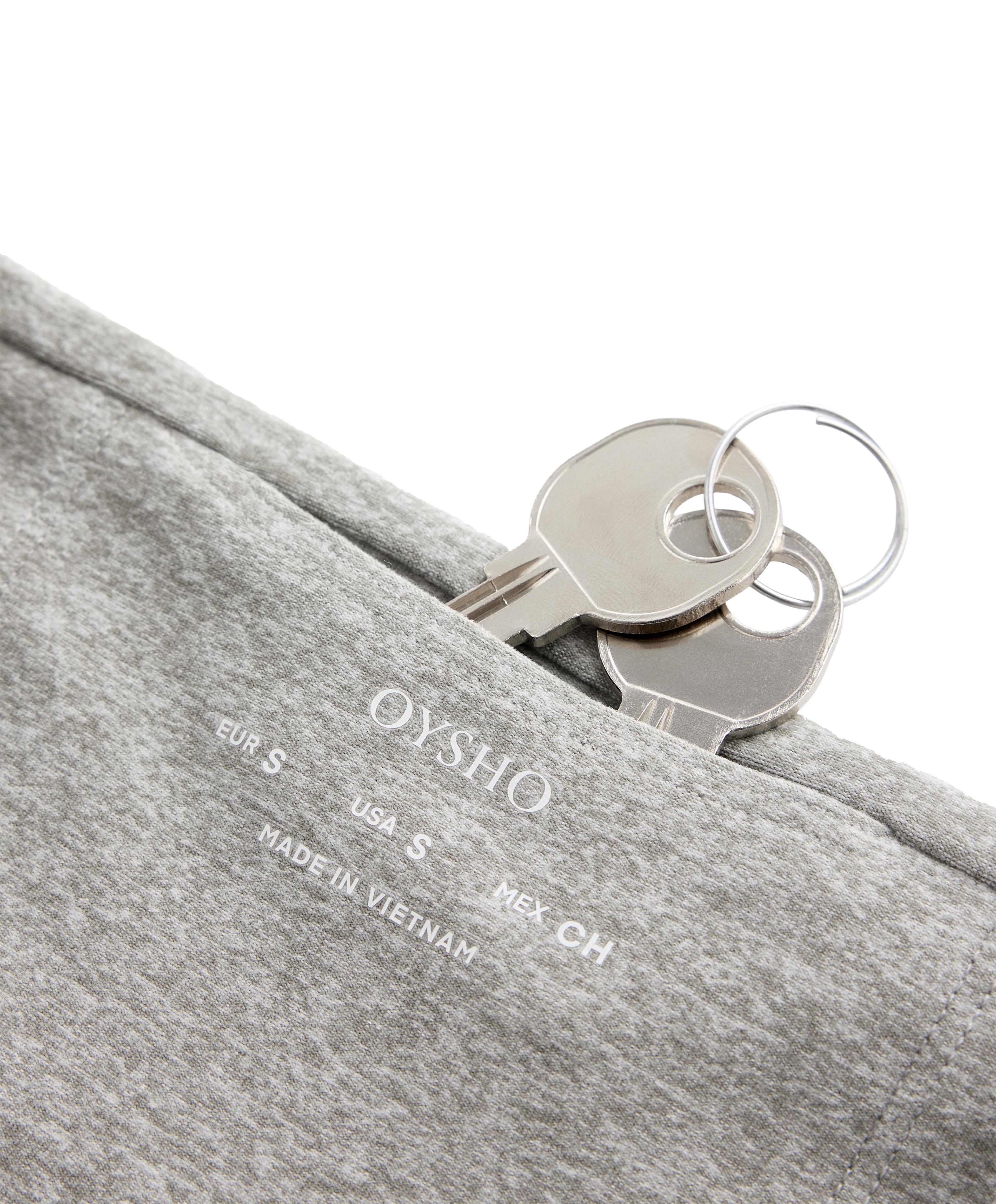Comfortlux high-waisted straight-leg heathered trousers — GREY MELANGE