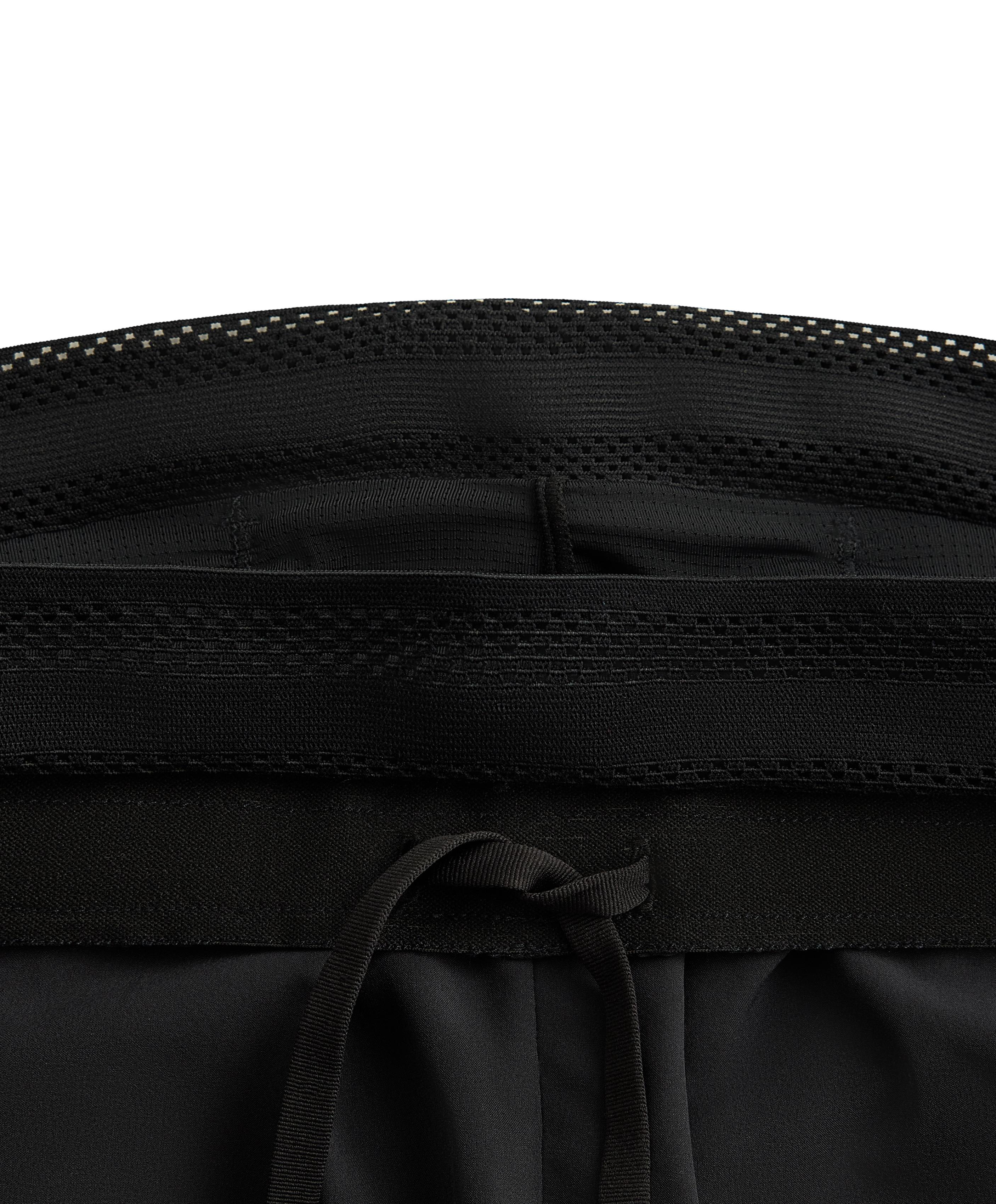 Technical mid rise 2-in-1 shorts — BLACK