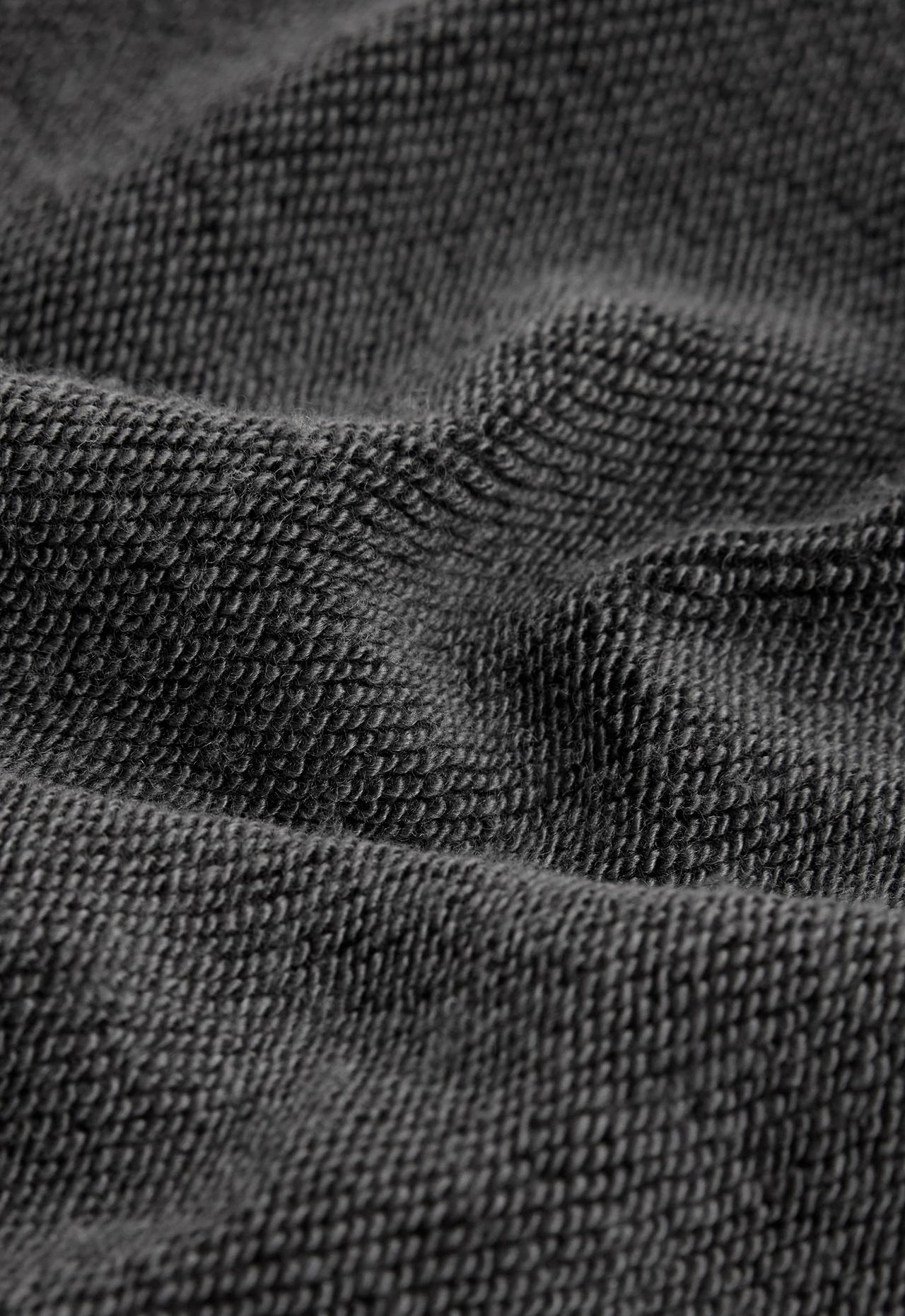Fleece hooded sweatshirt in cotton blend with zip — DARK ANTHRACITE