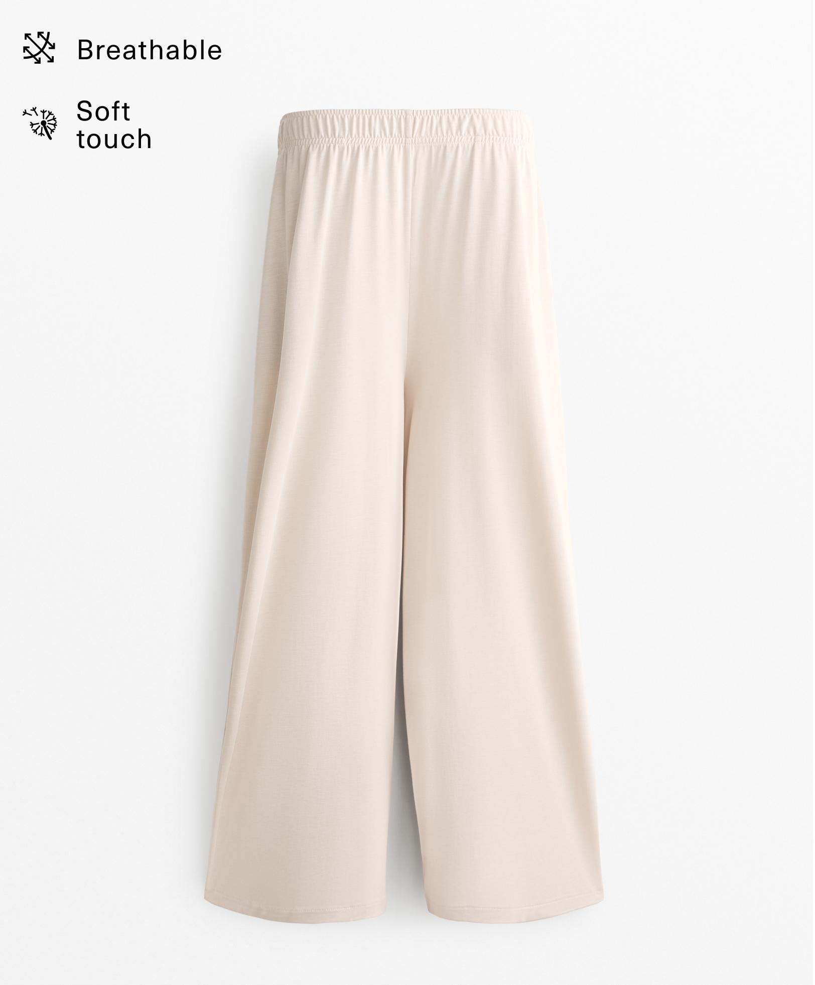Weite Hose im Cropped-Schnitt mit weichem Modal