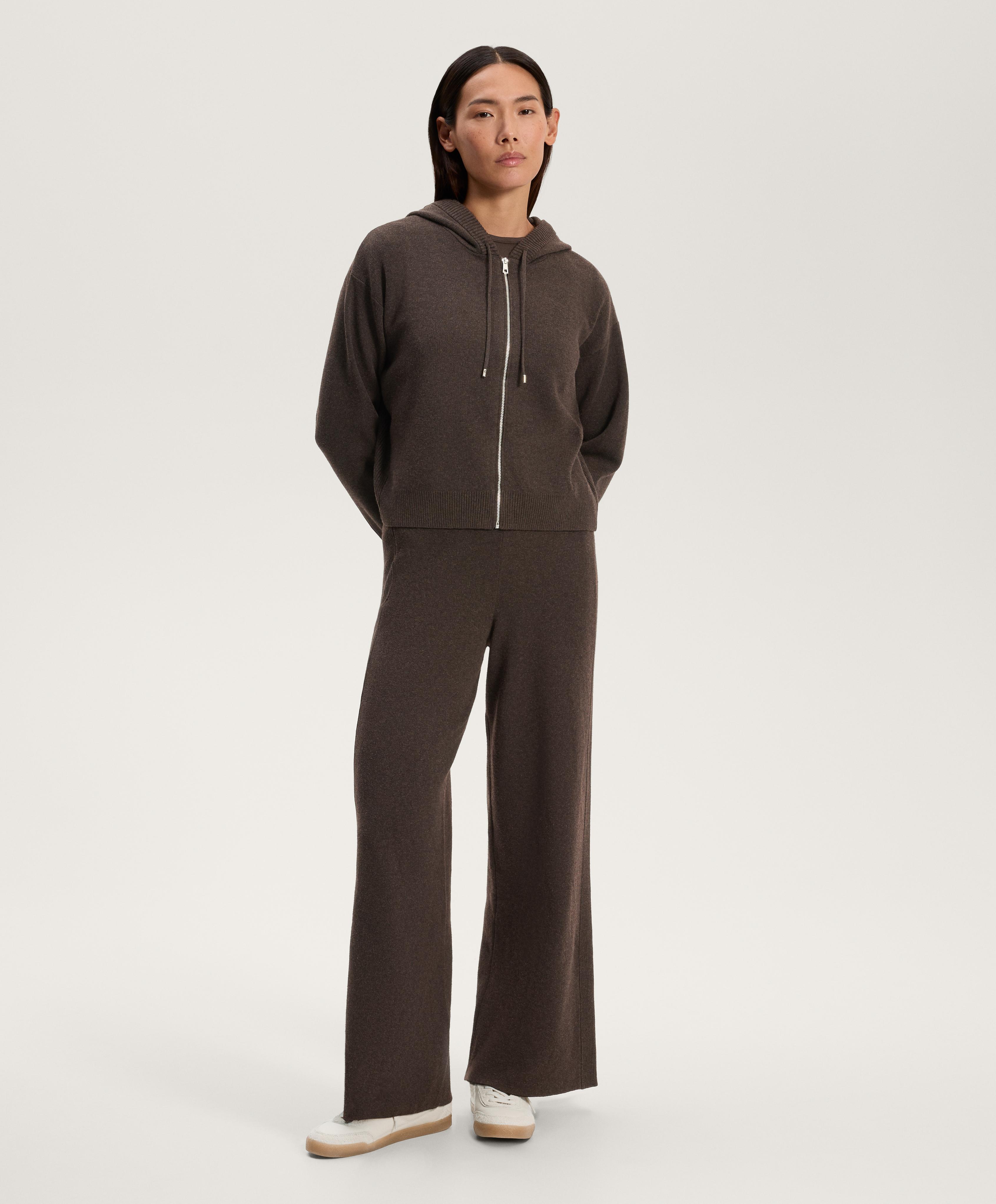 Straight-leg knit trousers with side rib Straight-leg knit trousers with side rib