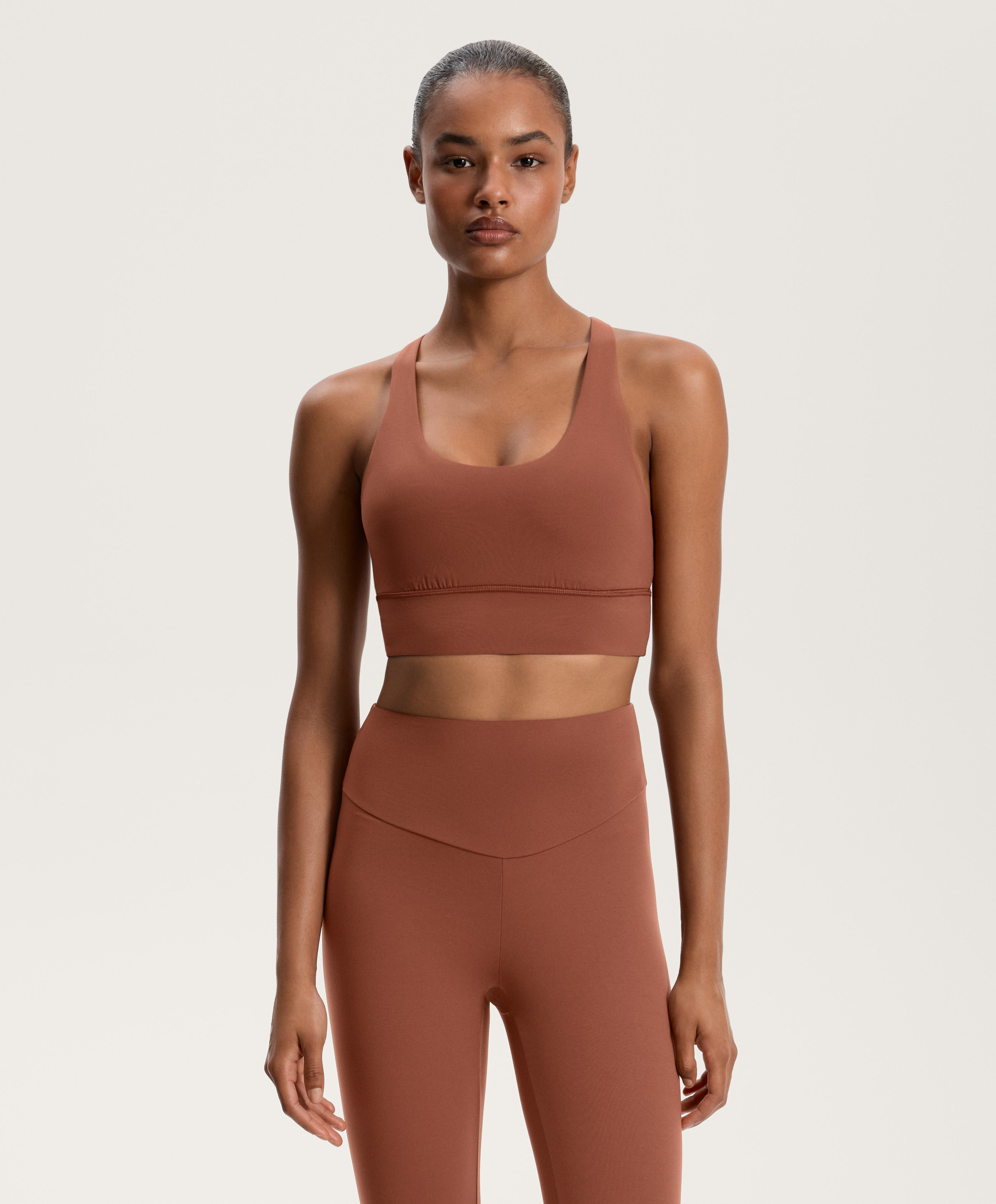 Medium-support Comfortlux sports bra with cups — TERRACOTTA