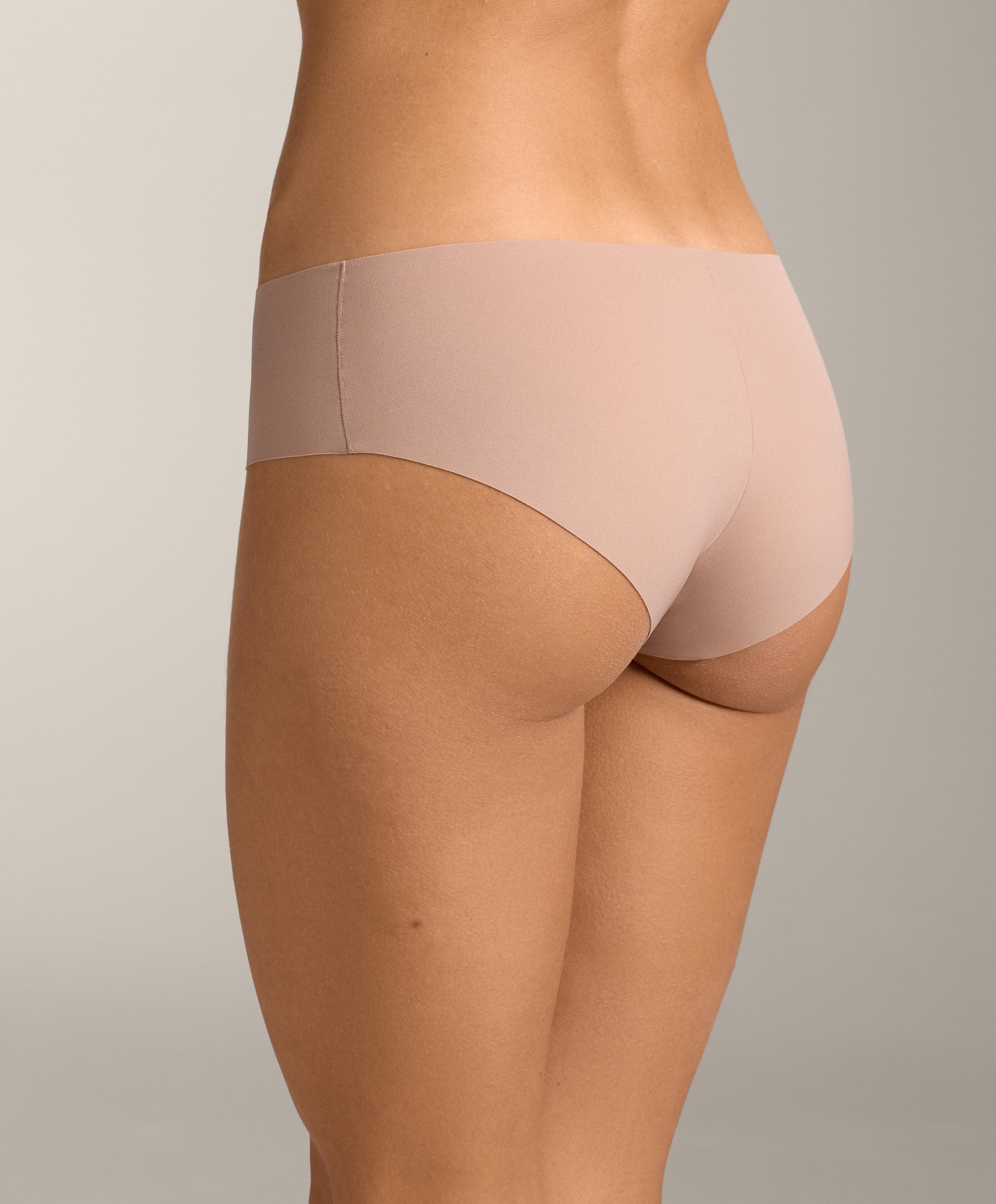 5 invisible polyamide blend hipster briefs — BEIGE