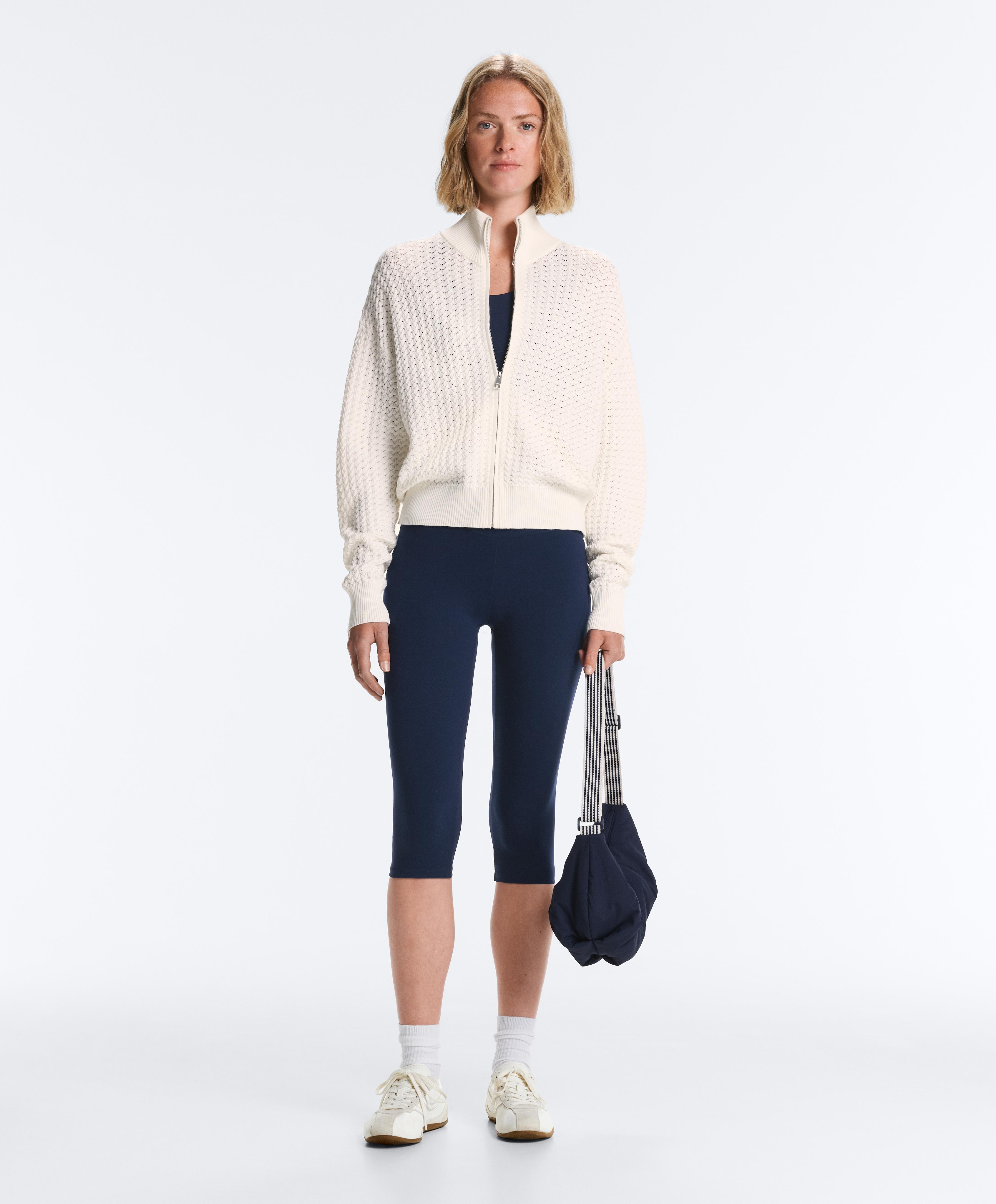 Openwork knit jacket — WHITE